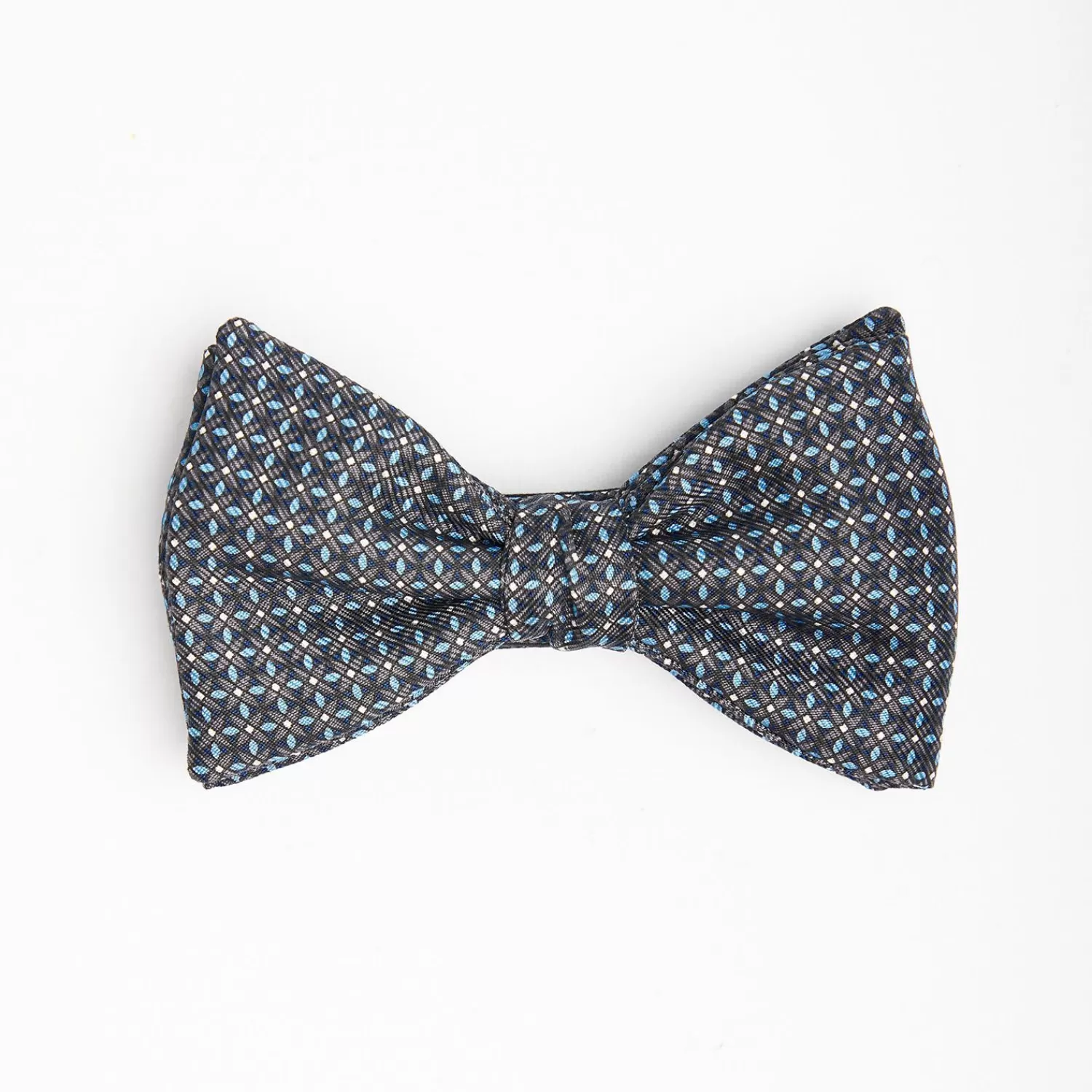 Dark Grey Pre-Knotted Silk Bowtie - Small Geometric Pattern>E.Marinella Best