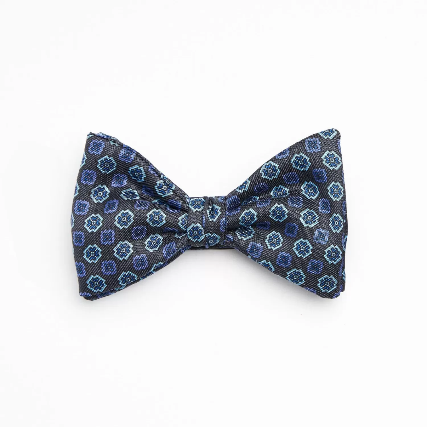 Dark Grey Pre-Knotted Silk Bowtie- Large Flower Pattern>E.Marinella Discount