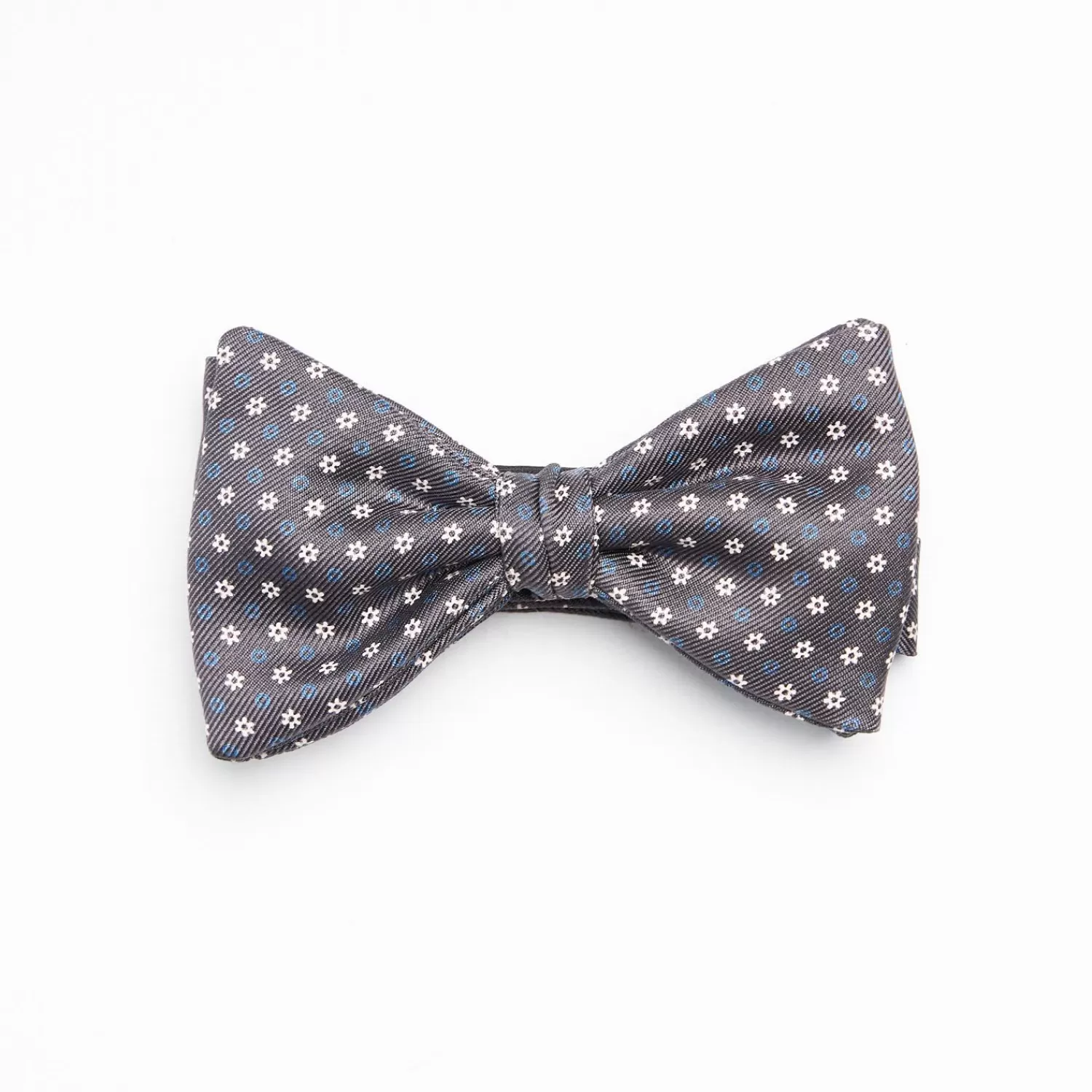 Dark Grey Pre-Knotted Silk Bowtie- Small Flower Pattern>E.Marinella Hot