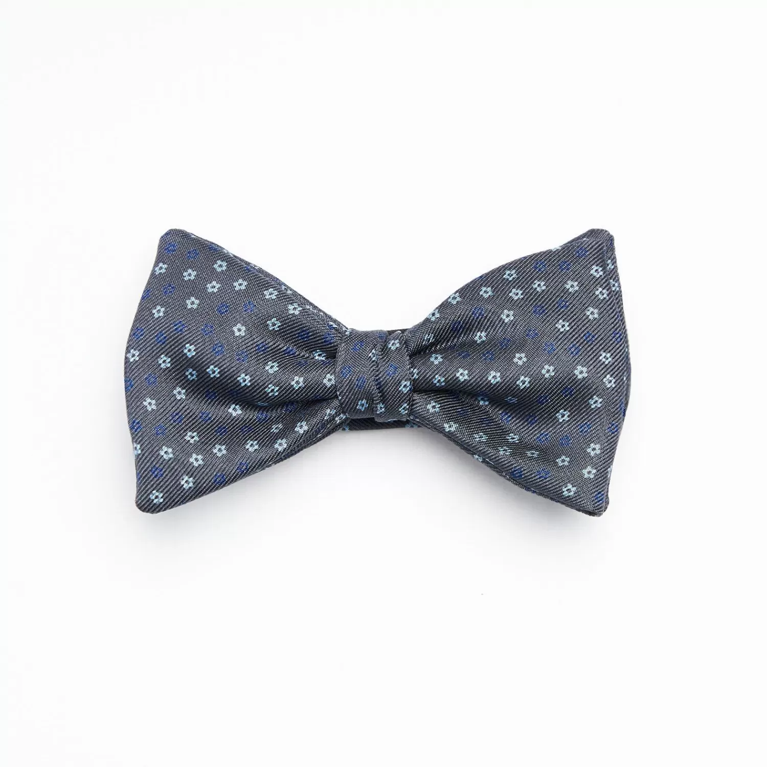 Dark Grey Pre-Knotted Silk Bowtie- Small Flower Pattern>E.Marinella Fashion