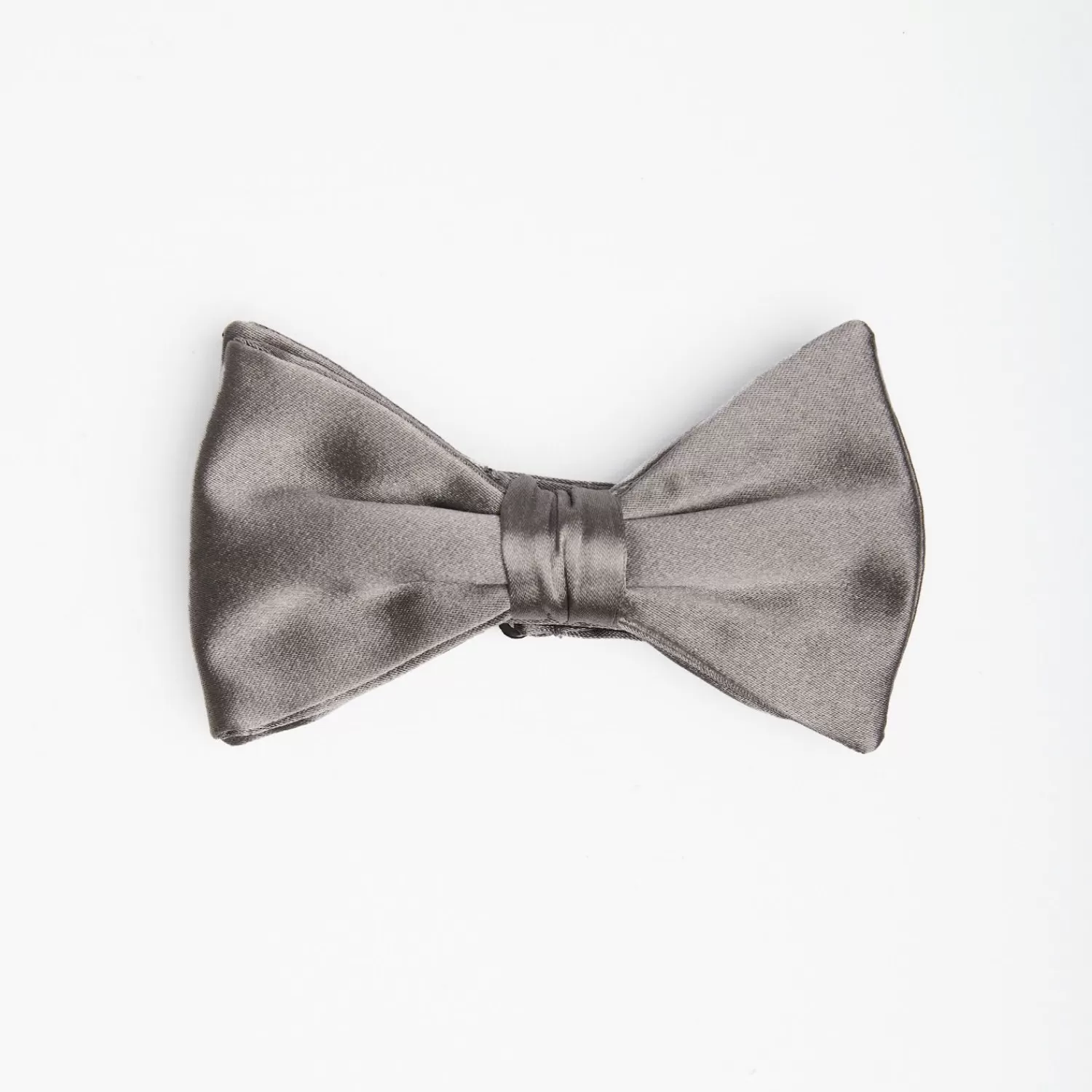 Dark Grey Pre-Knotted Silk Satin Bowtie - Solid Color>E.Marinella New