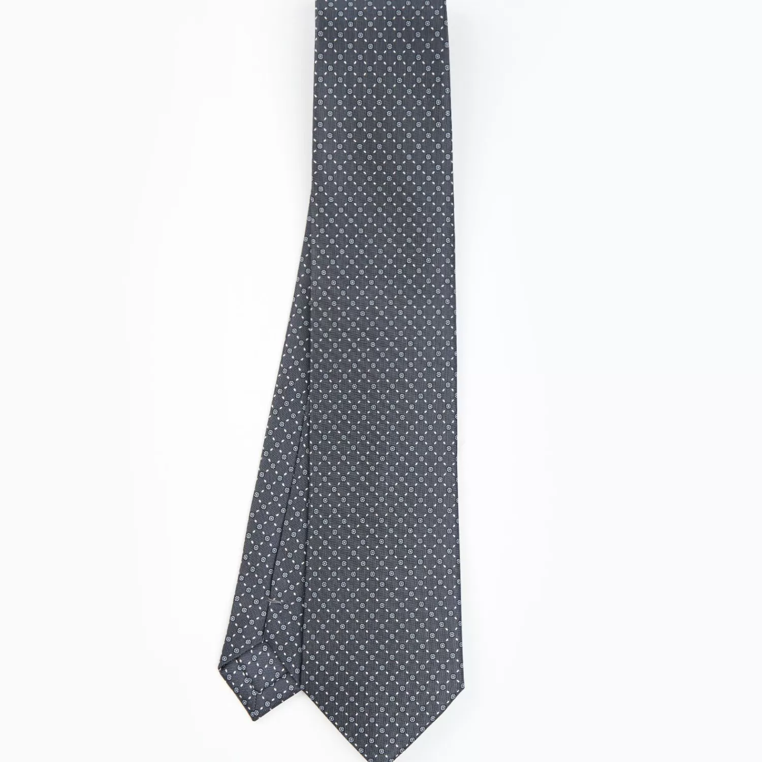 Dark Grey Sartorial Classic Silk Tie - Small Flower Pattern>E.Marinella Best