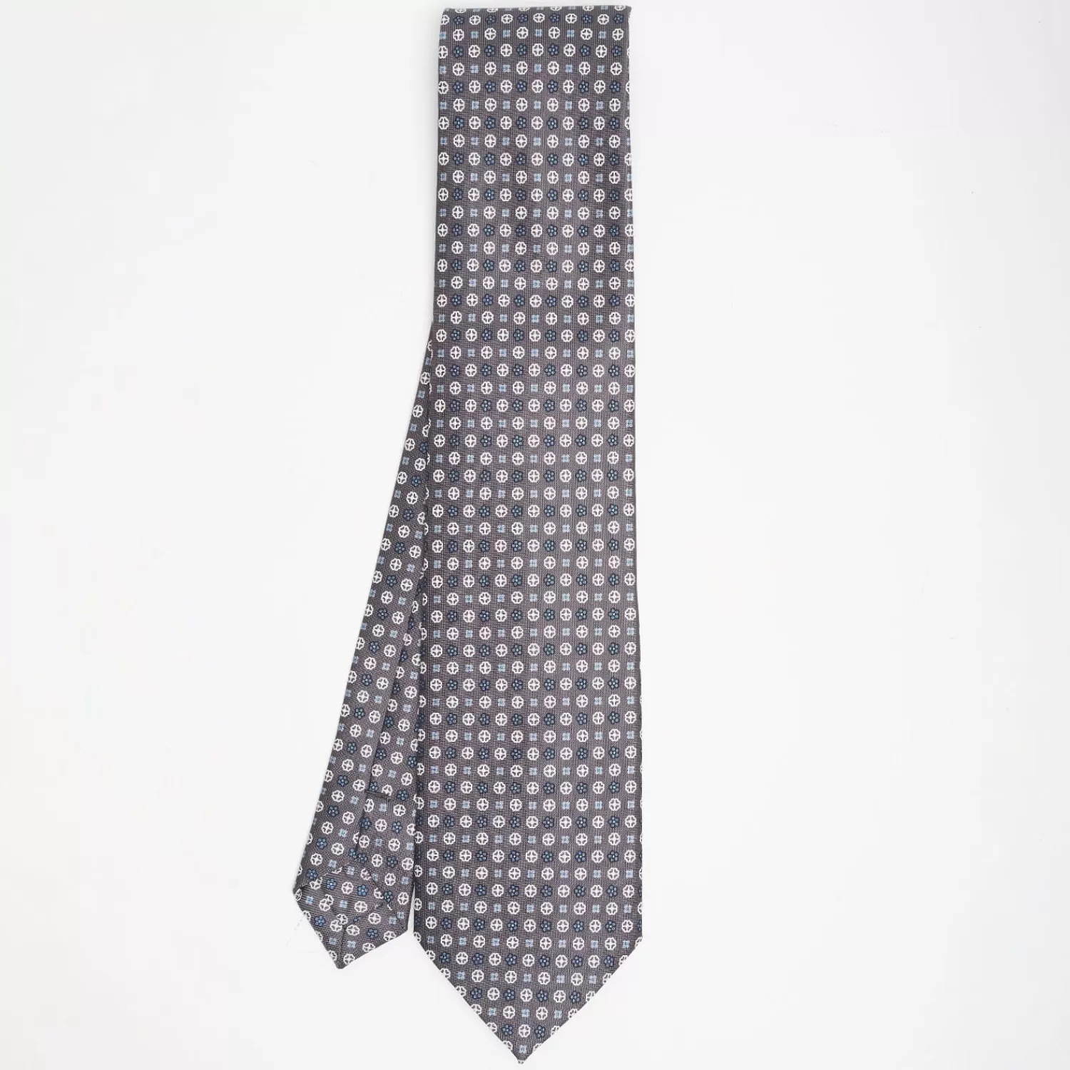 Dark Grey Sartorial Classic Silk Tie Small Flower Pattern>E.Marinella Online