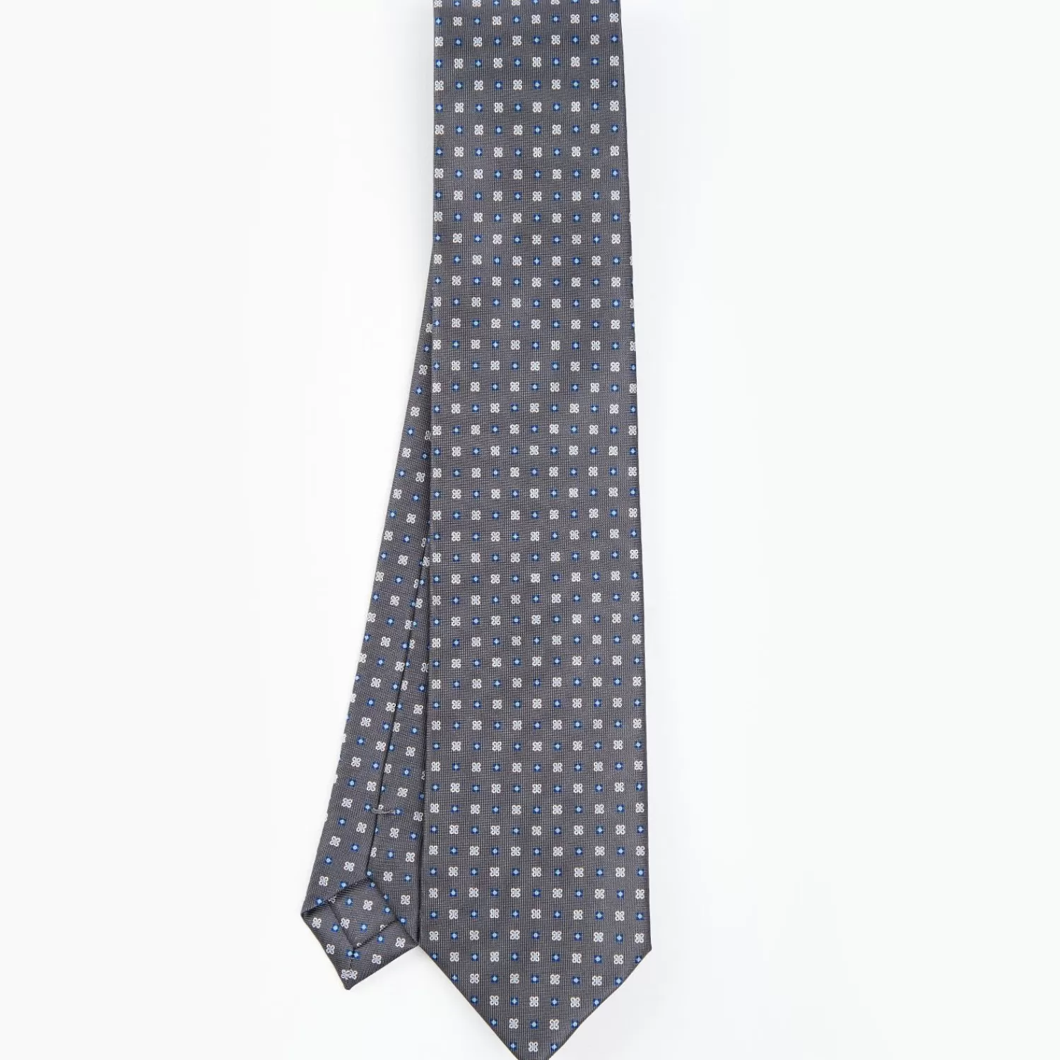 Dark Grey Sartorial Classic Tie - Small Flower Pattern>E.Marinella Clearance