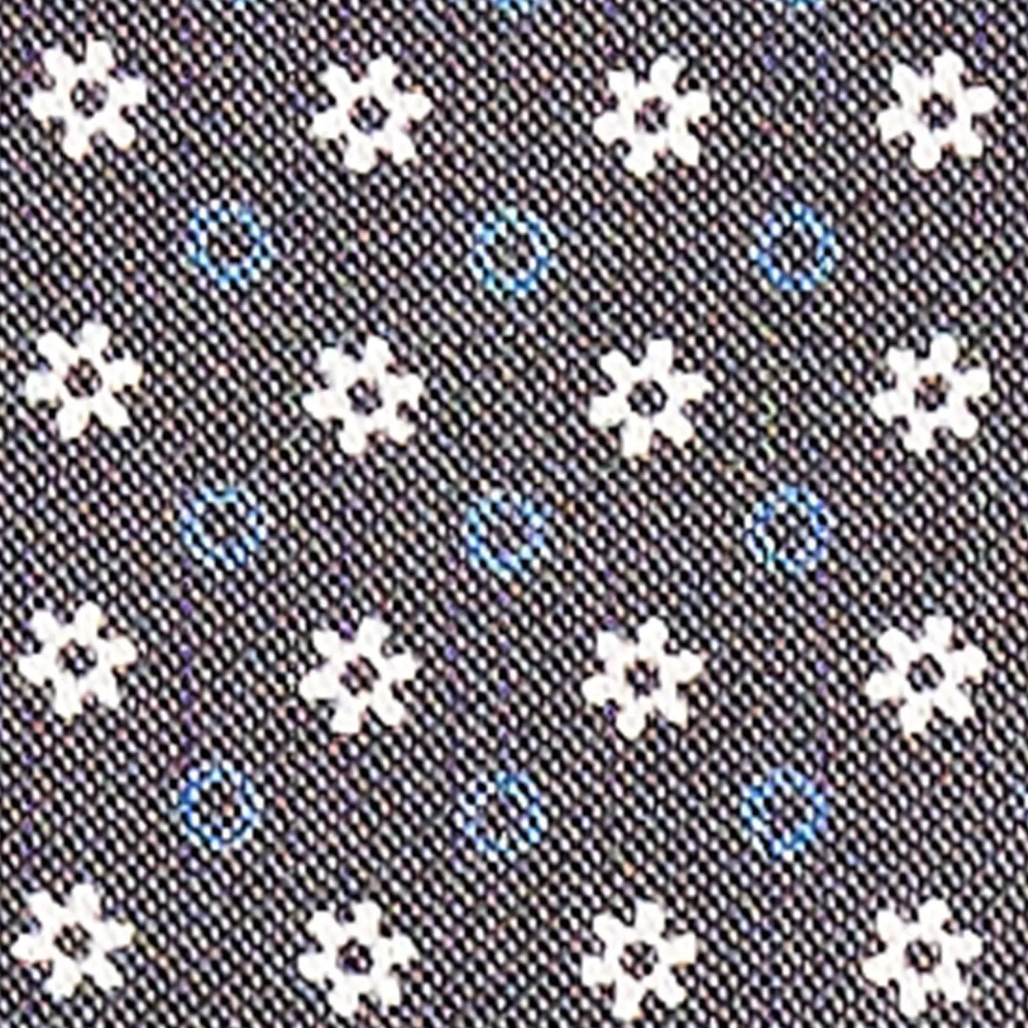 Dark Grey Silk Ascot Tie - Small Flower Designs>E.Marinella Hot