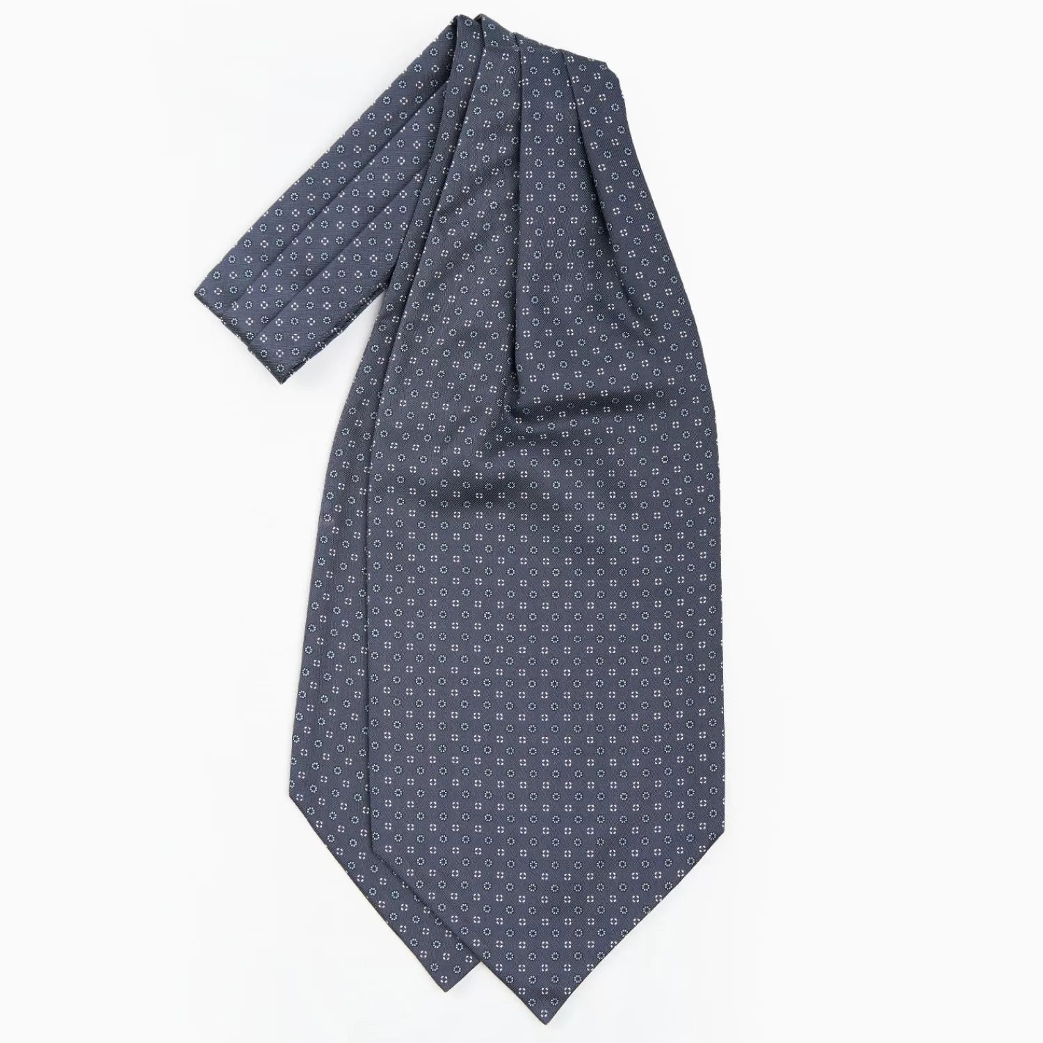 Dark Grey Silk Ascot Tie - Small Flower Pattern>E.Marinella Cheap