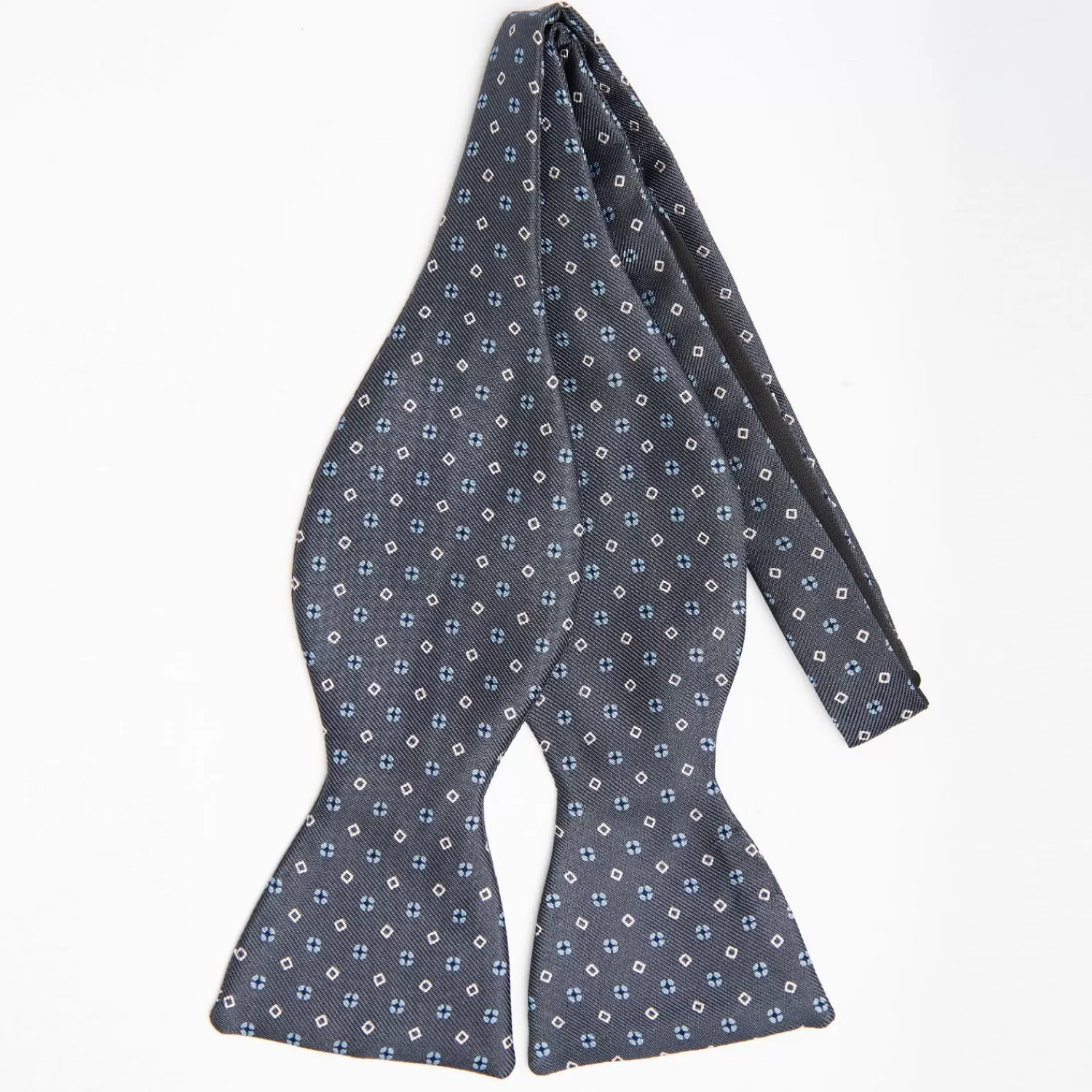 Dark Grey Silk Bowtie To Self-Tie - Small Flower Pattern>E.Marinella Flash Sale
