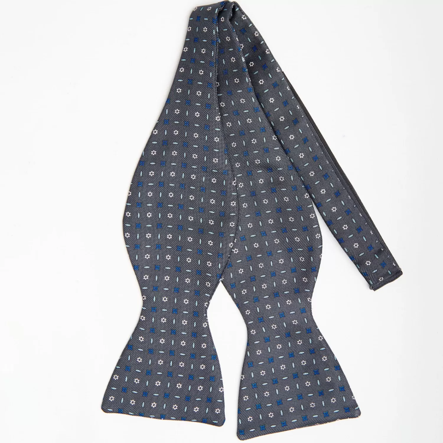 Dark Grey Silk Bowtie To Self-Tie - Small Flower Pattern>E.Marinella Cheap