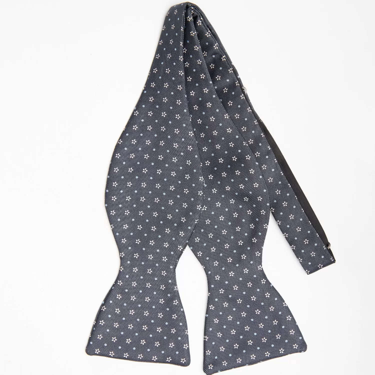 Dark Grey Silk Bowtie To Self-Tie - Small Flower Pattern>E.Marinella Cheap