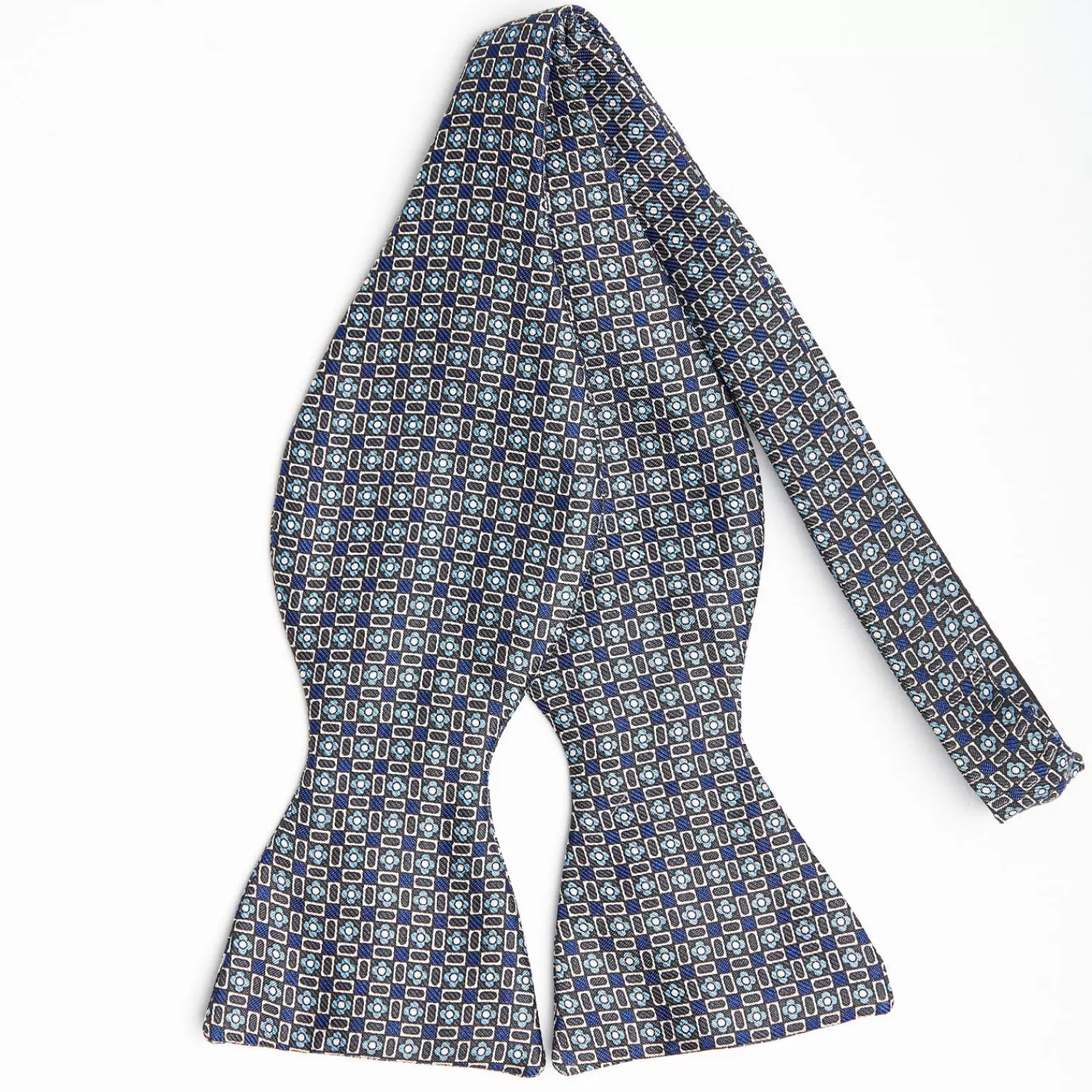Dark Grey Silk Bowtie To Self-Tie - Small Flower Pattern>E.Marinella Fashion