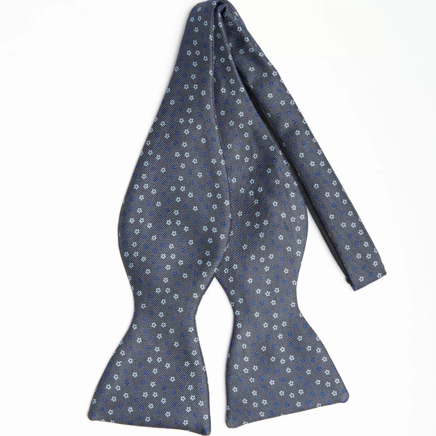 Dark Grey Silk Bowtie To Self-Tie - Small Flower Pattern>E.Marinella Hot