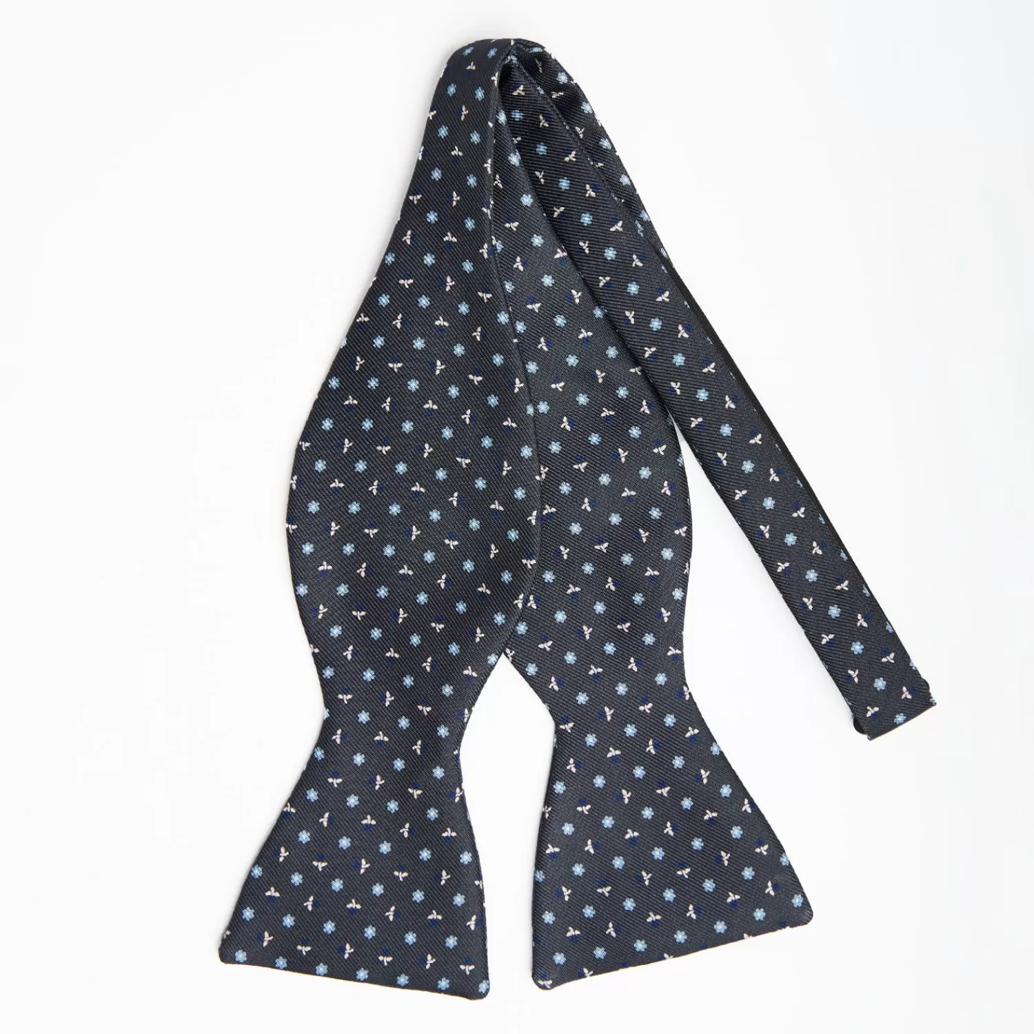 Dark Grey Silk Bowtie To Self-Tie - Small Flower Pattern>E.Marinella Cheap