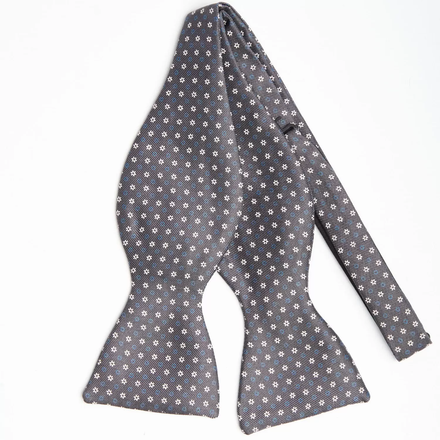 Dark Grey Silk Bowtie To Self-Tie Small Flower Pattern>E.Marinella Cheap