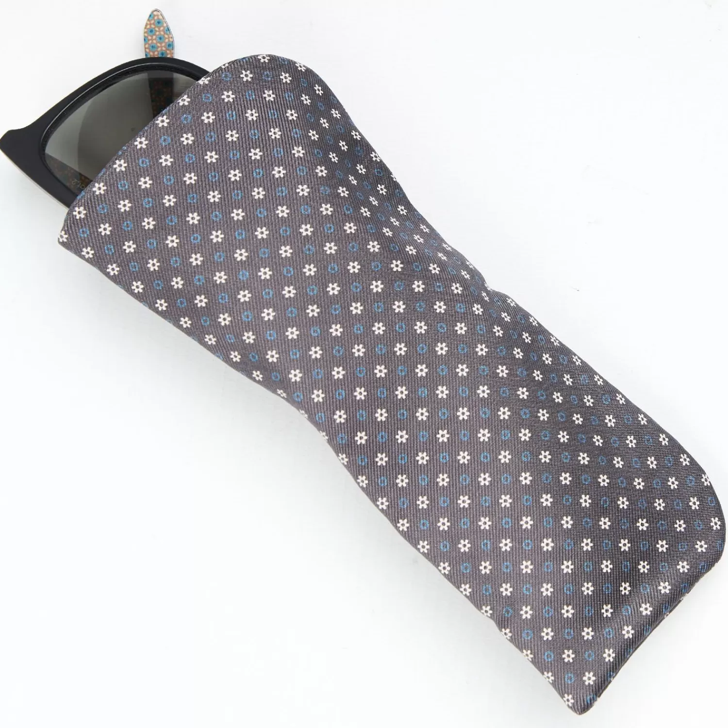 Dark Grey Silk Glasses Case>E.Marinella Hot