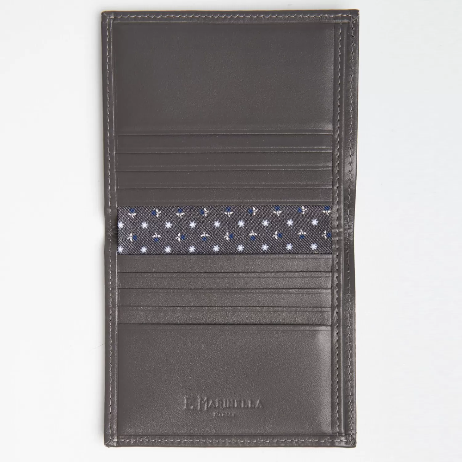Dark Grey Small Wallet In Silk And Leather>E.Marinella Shop
