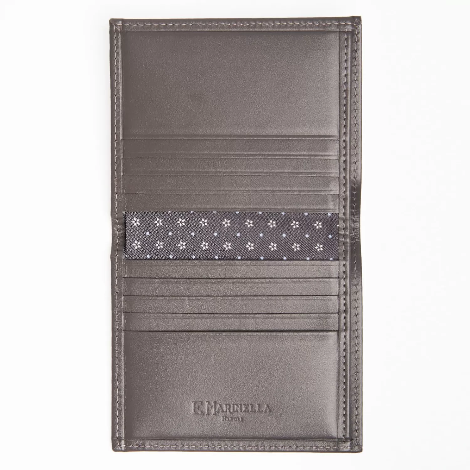Dark Grey Small Wallet In Silk And Leather>E.Marinella New