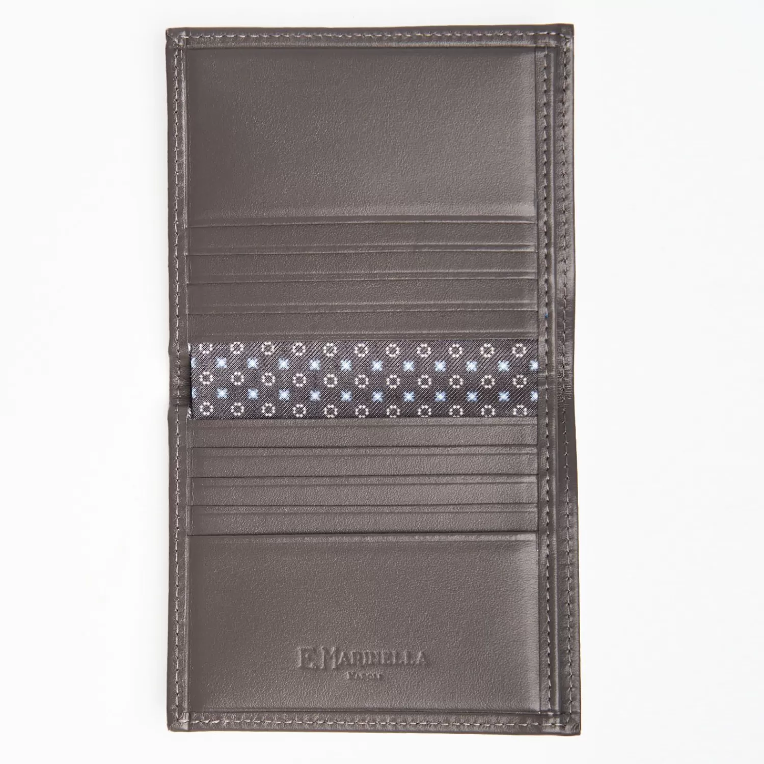 Dark Grey Small Wallet In Silk And Leather>E.Marinella Best Sale