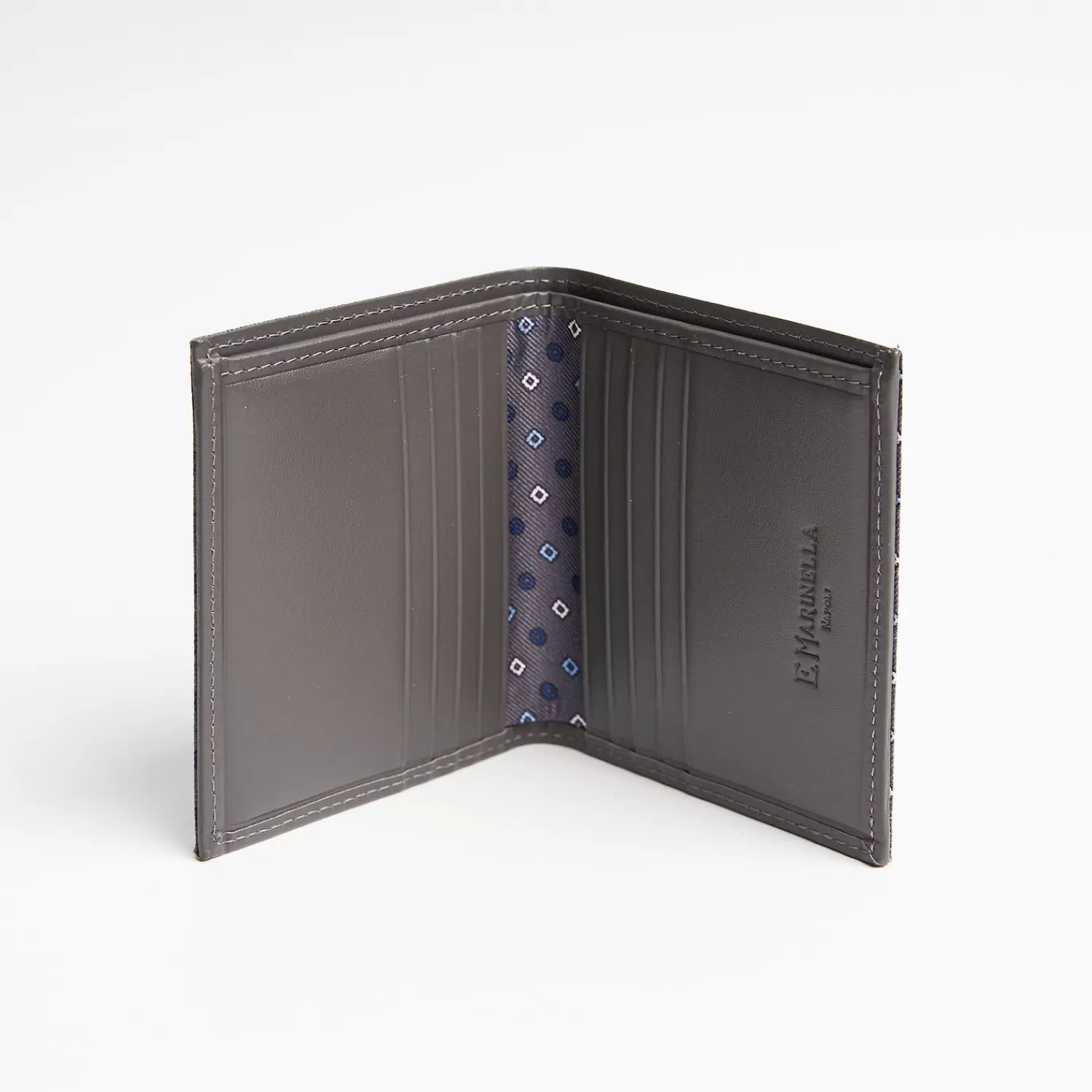 Dark Grey Small Wallet In Silk And Leather>E.Marinella Flash Sale
