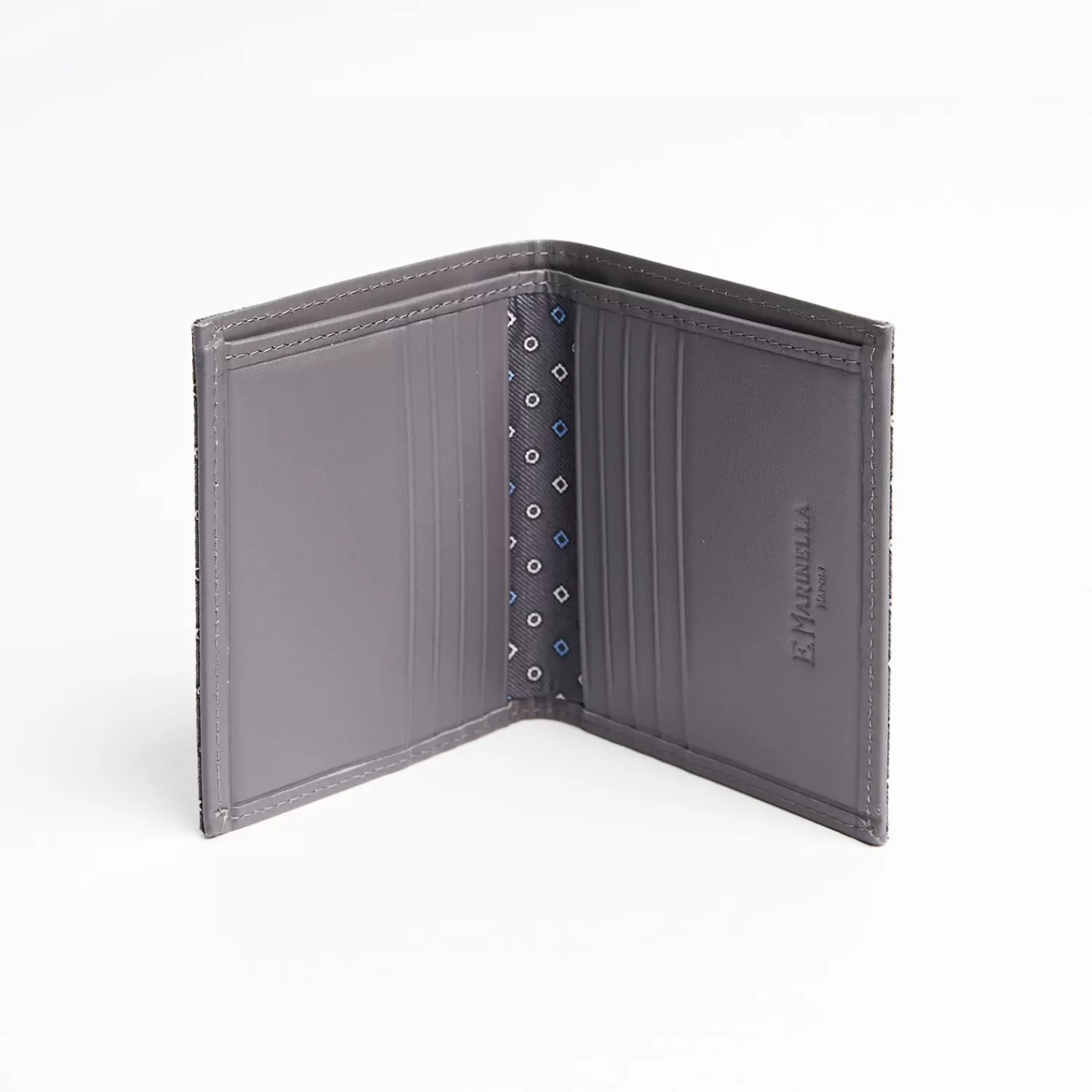 Dark Grey Small Wallet In Silk And Leather>E.Marinella Best Sale