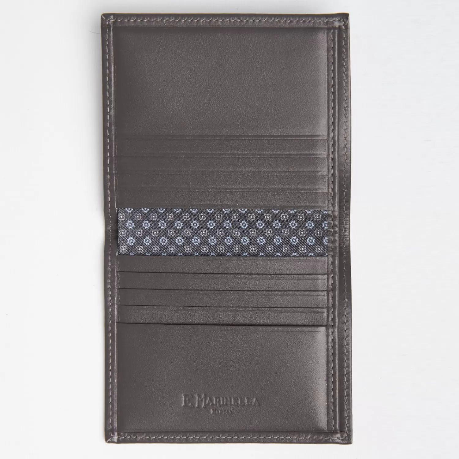 Dark Grey Small Wallet In Silk And Leather>E.Marinella Shop