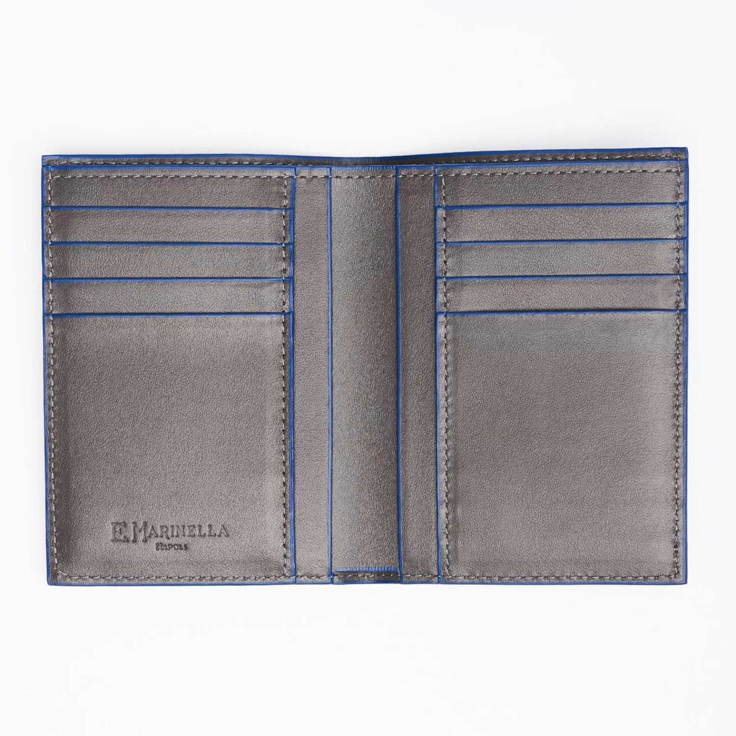 Dark Grey Smooth Leather Vertical Wallet>E.Marinella Hot