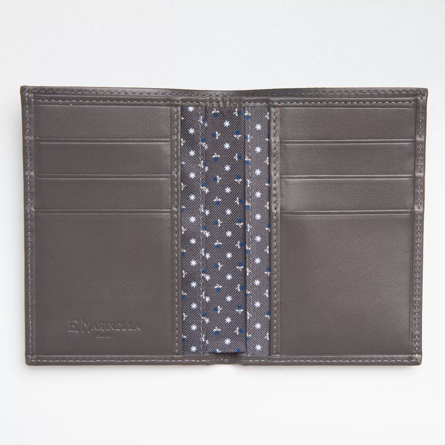 Dark Grey Vertical Wallet In Silk And Leather>E.Marinella Flash Sale