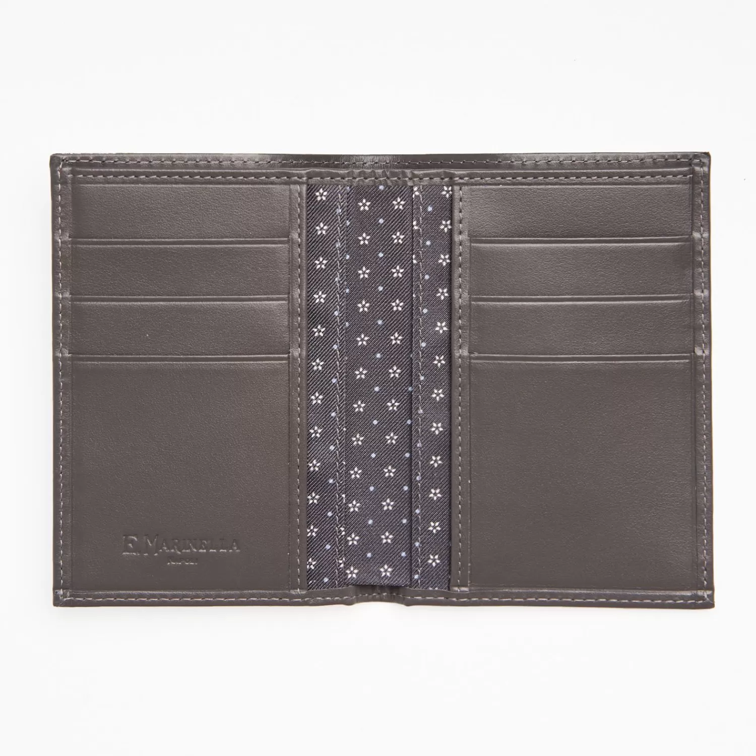 Dark Grey Vertical Wallet In Silk And Leather>E.Marinella Flash Sale