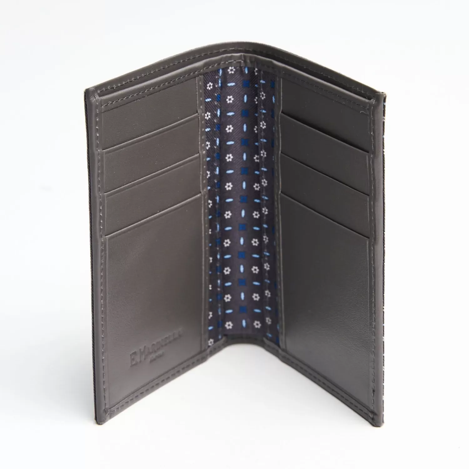 Dark Grey Vertical Wallet In Silk And Leather>E.Marinella Outlet
