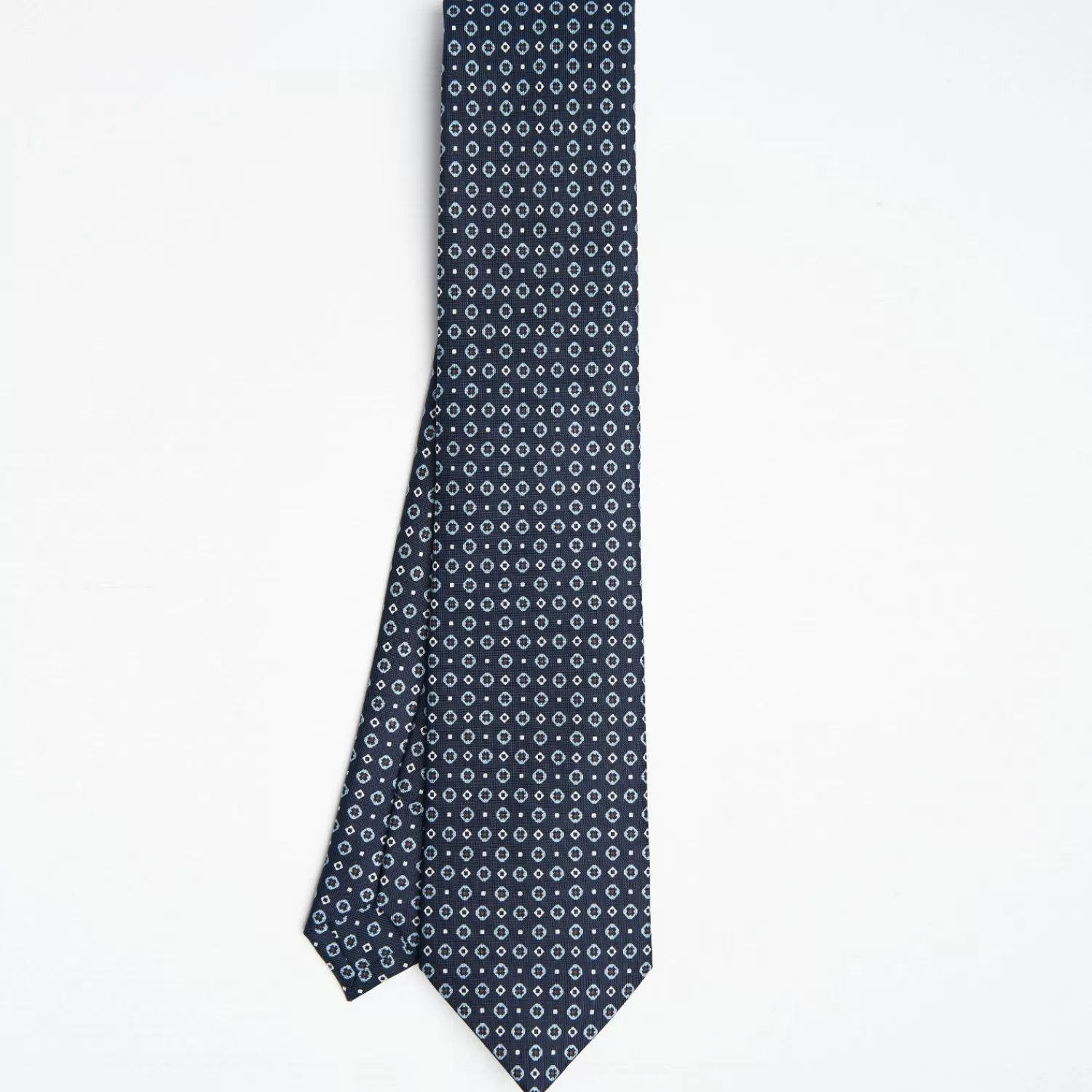 Drak Blue Sartorial Classic Silk Tie Small Flower Pattern>E.Marinella Sale