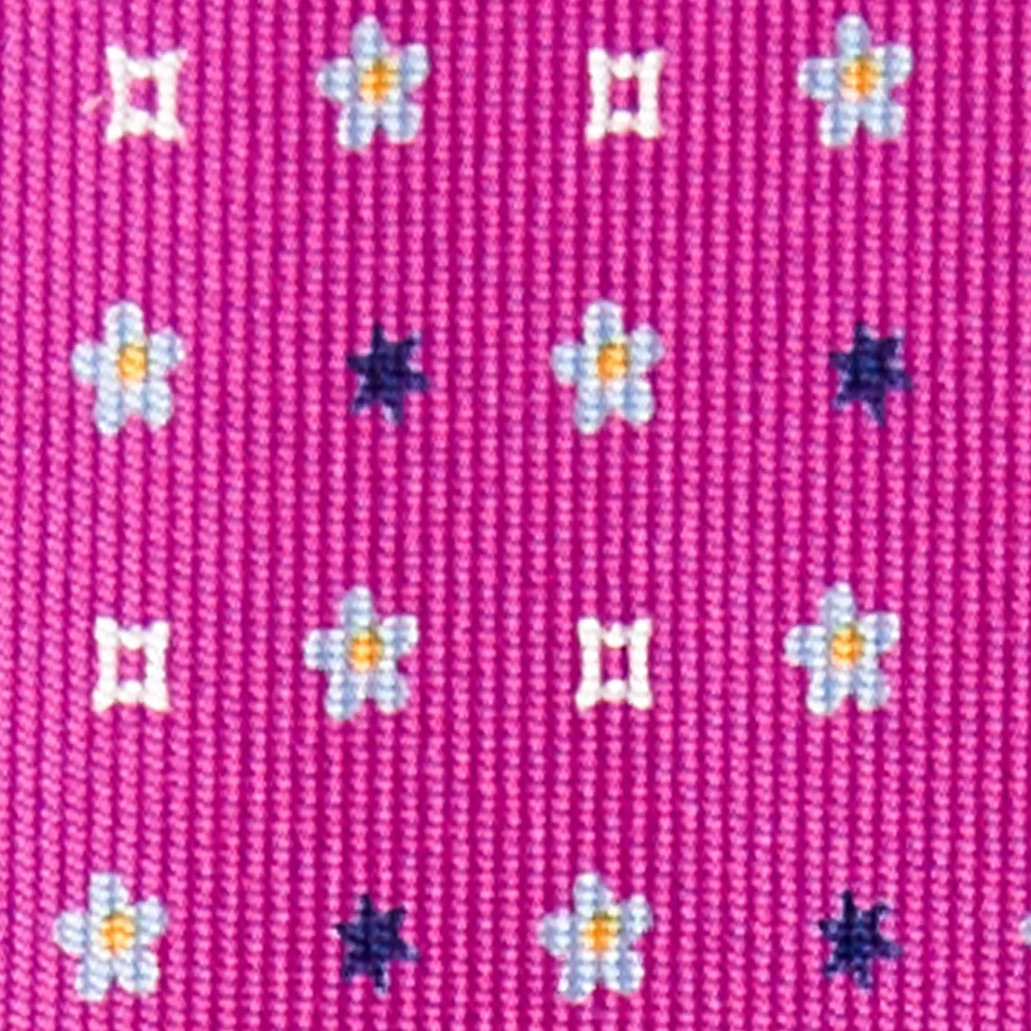 Fuchsia 7 Fold Sartorial Silk Tie - Small Flower Pattern>E.Marinella Best Sale