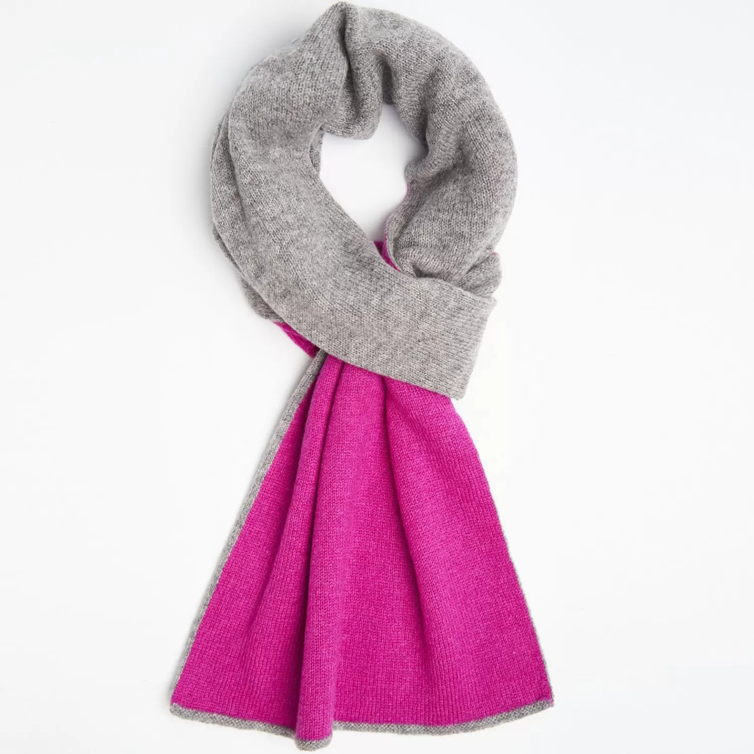Fuchsia And Gray Two-Tone Solid Cashmere Neck Warmer>E.Marinella Cheap