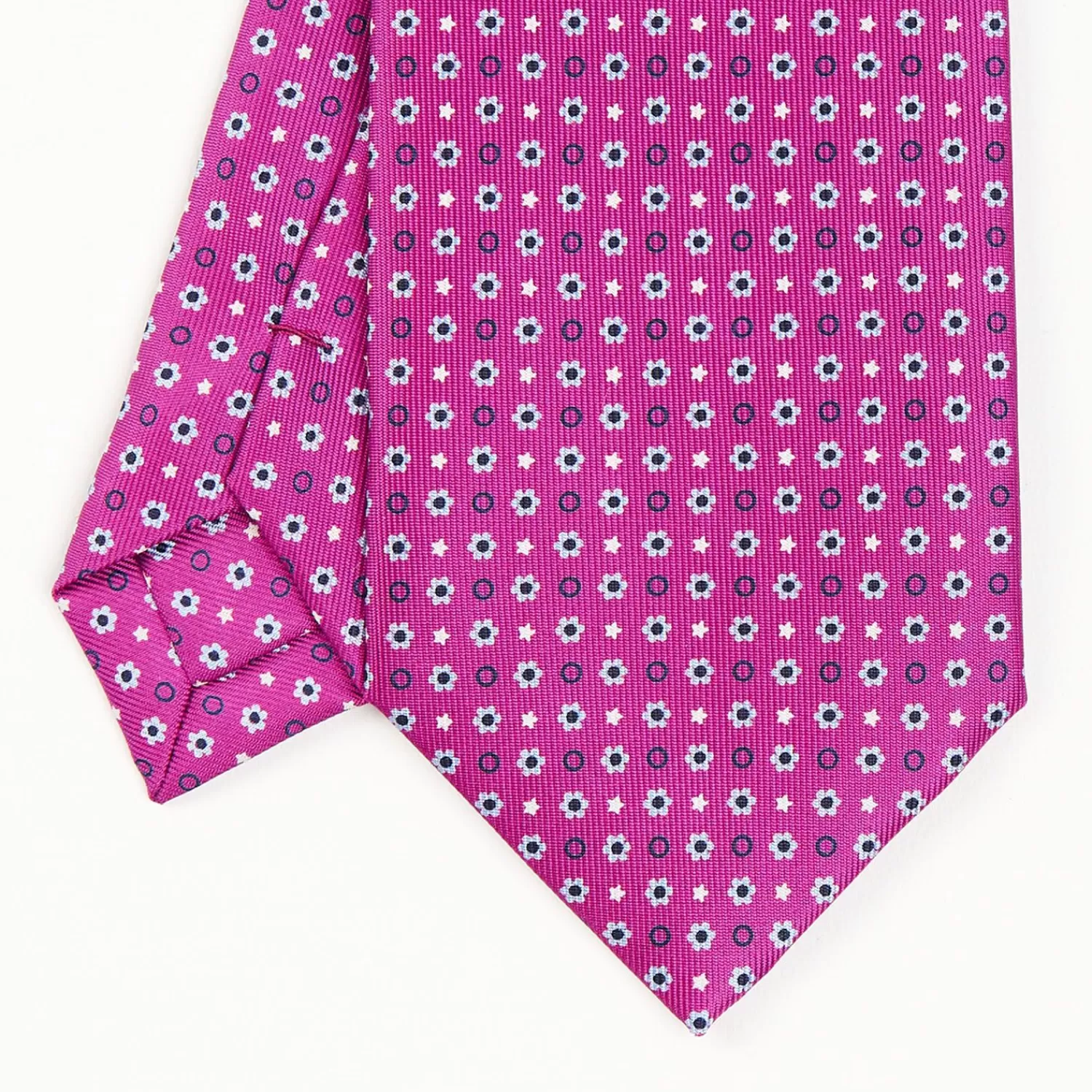 Fuchsia Sartorial Classic Silk Tie - Small Flower Pattern>E.Marinella Cheap