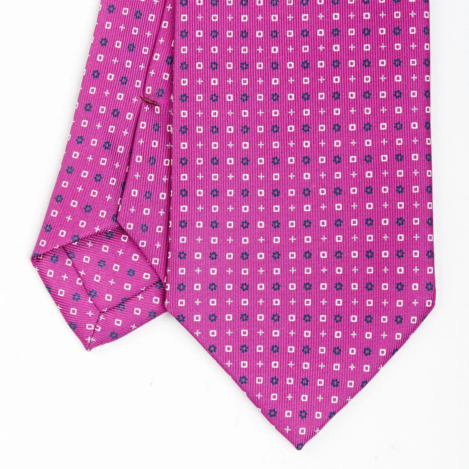Fuchsia Sartorial Classic Silk Tie - Small Flower Pattern>E.Marinella Best Sale