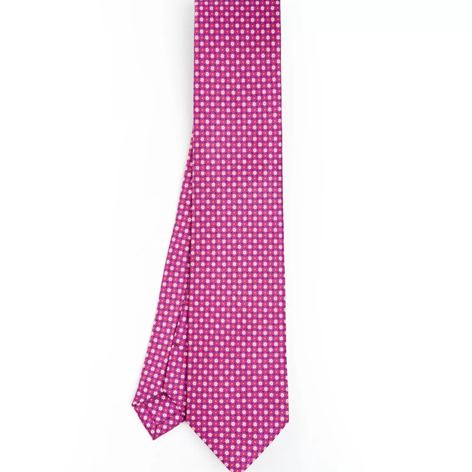 Fuchsia Sartorial Classic Silk Tie - Small Flower Pattern>E.Marinella Cheap