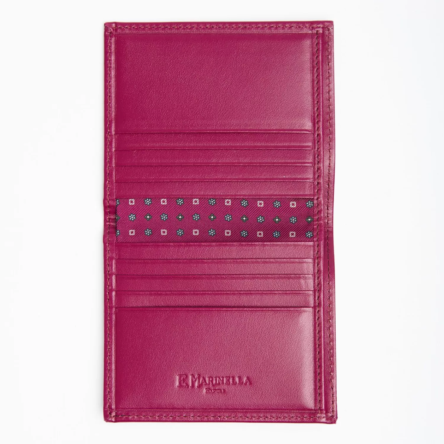 Fuchsia Small Wallet In Silk And Leather>E.Marinella Cheap