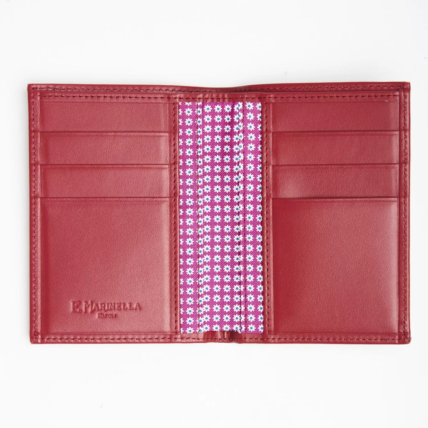 Fuchsia Vertical Wallet In Silk And Leather>E.Marinella Shop