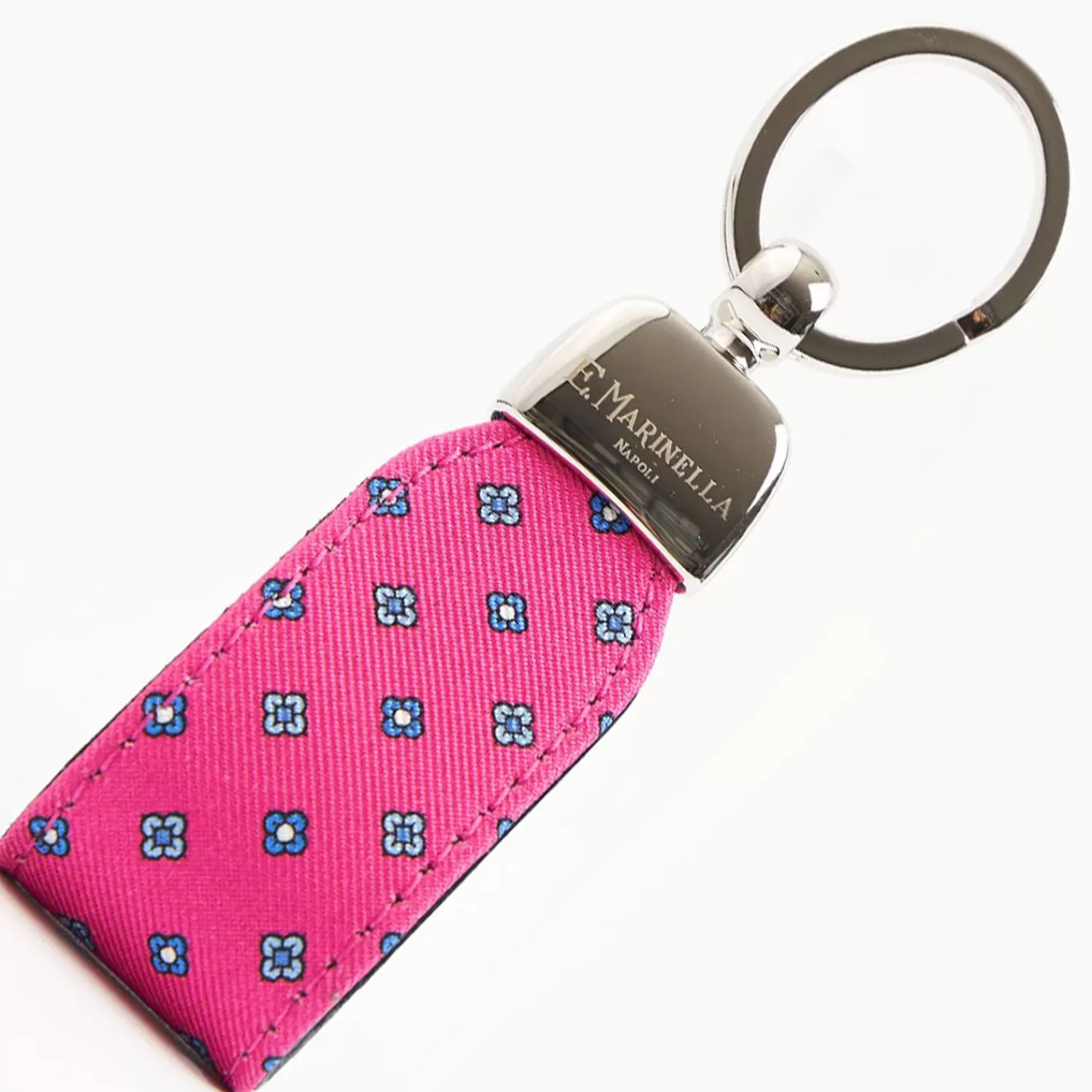 Fucsia Keyfob In Silk And Leather>E.Marinella Outlet
