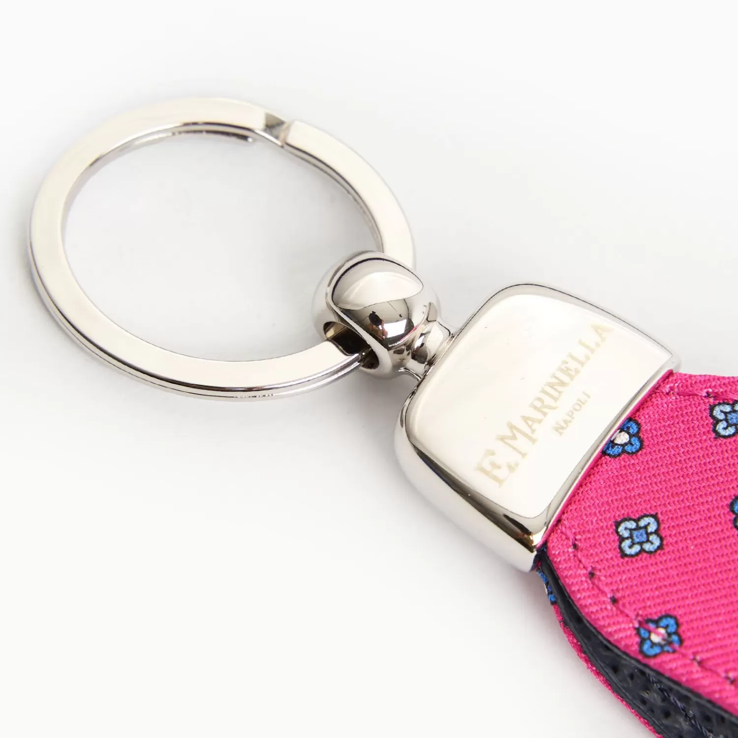 Fucsia Keyfob In Silk And Leather>E.Marinella Outlet