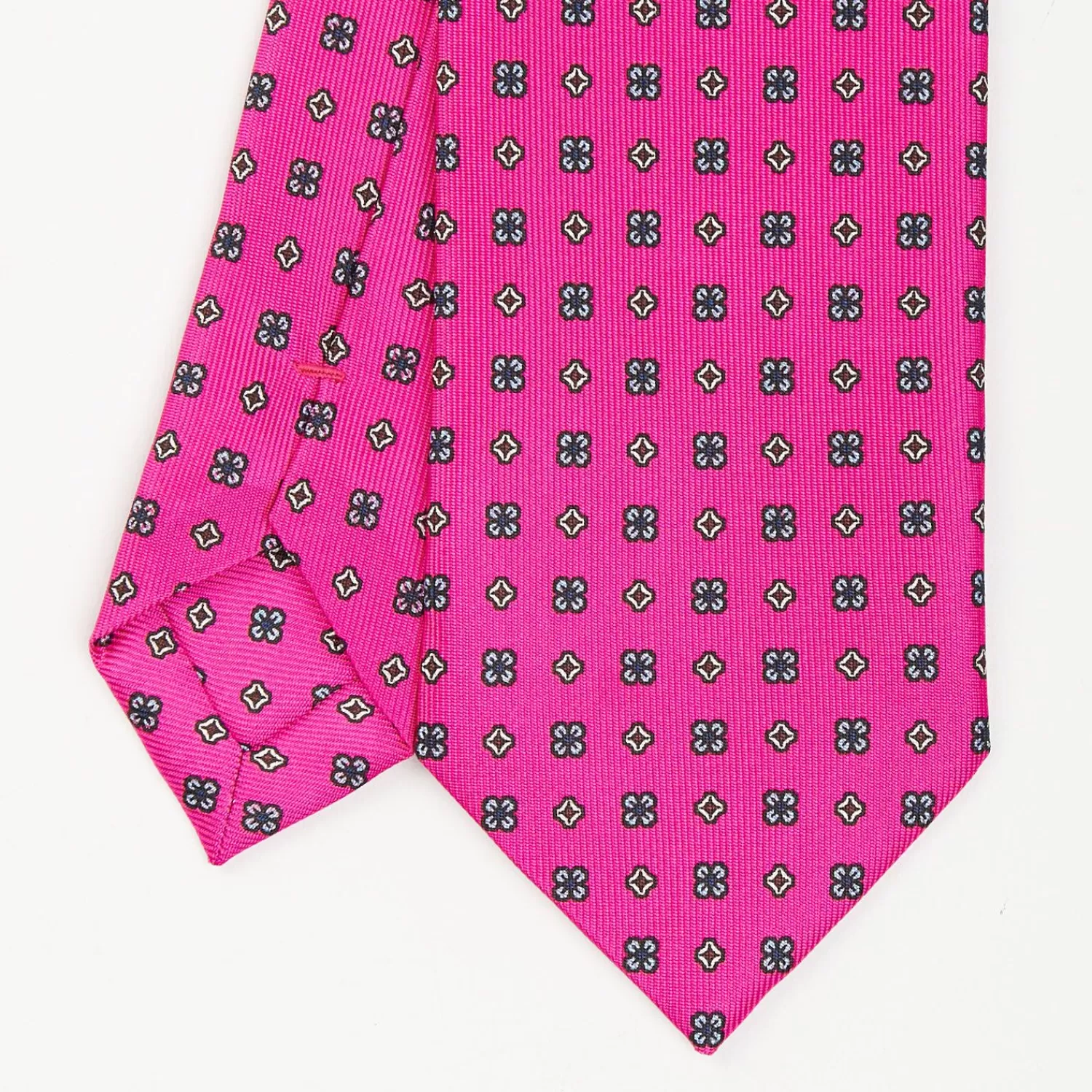 Fucsia Sartorial 7 Cm Silk Tie - Small Flower Pattern>E.Marinella Outlet
