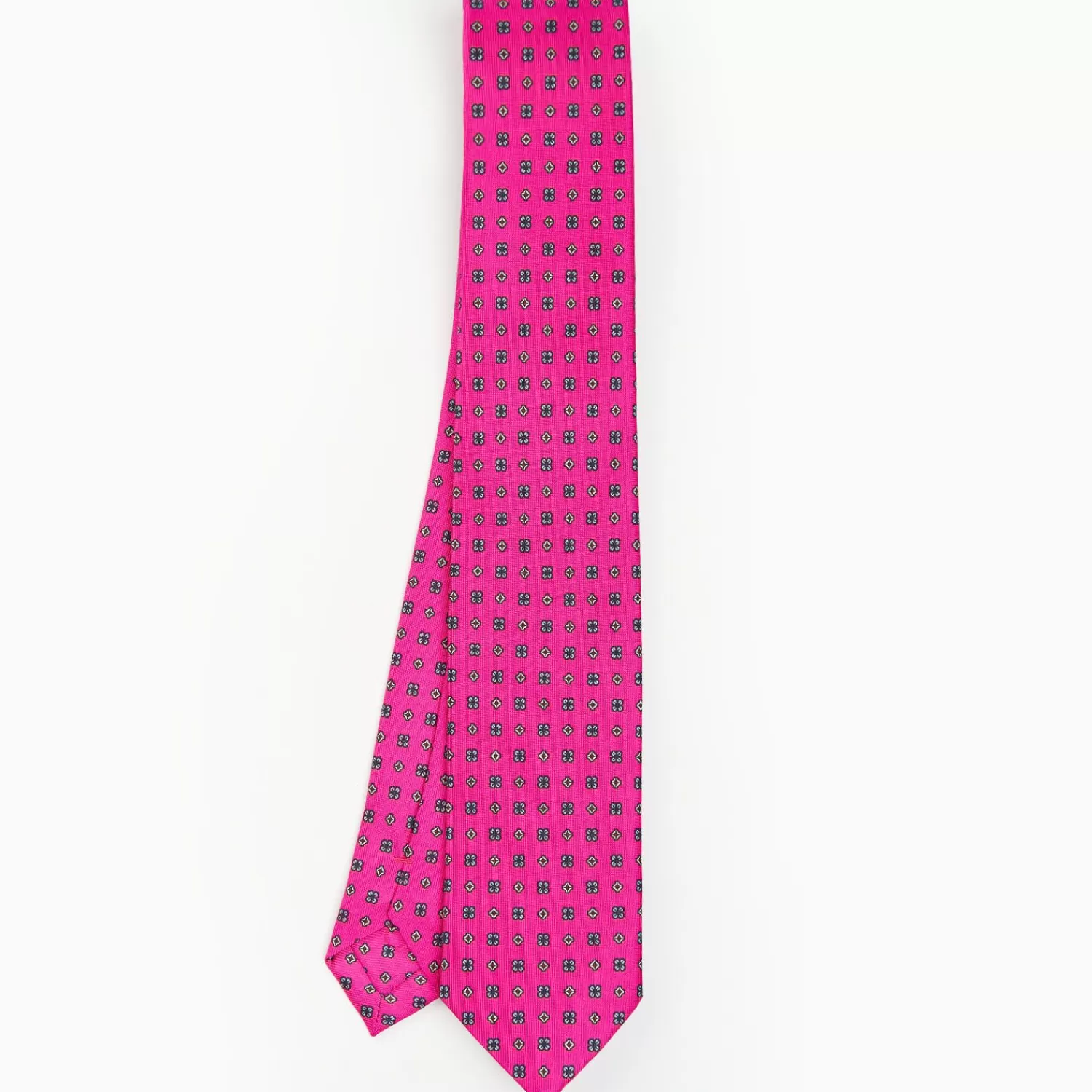 Fucsia Sartorial 7 Cm Silk Tie - Small Flower Pattern>E.Marinella Outlet