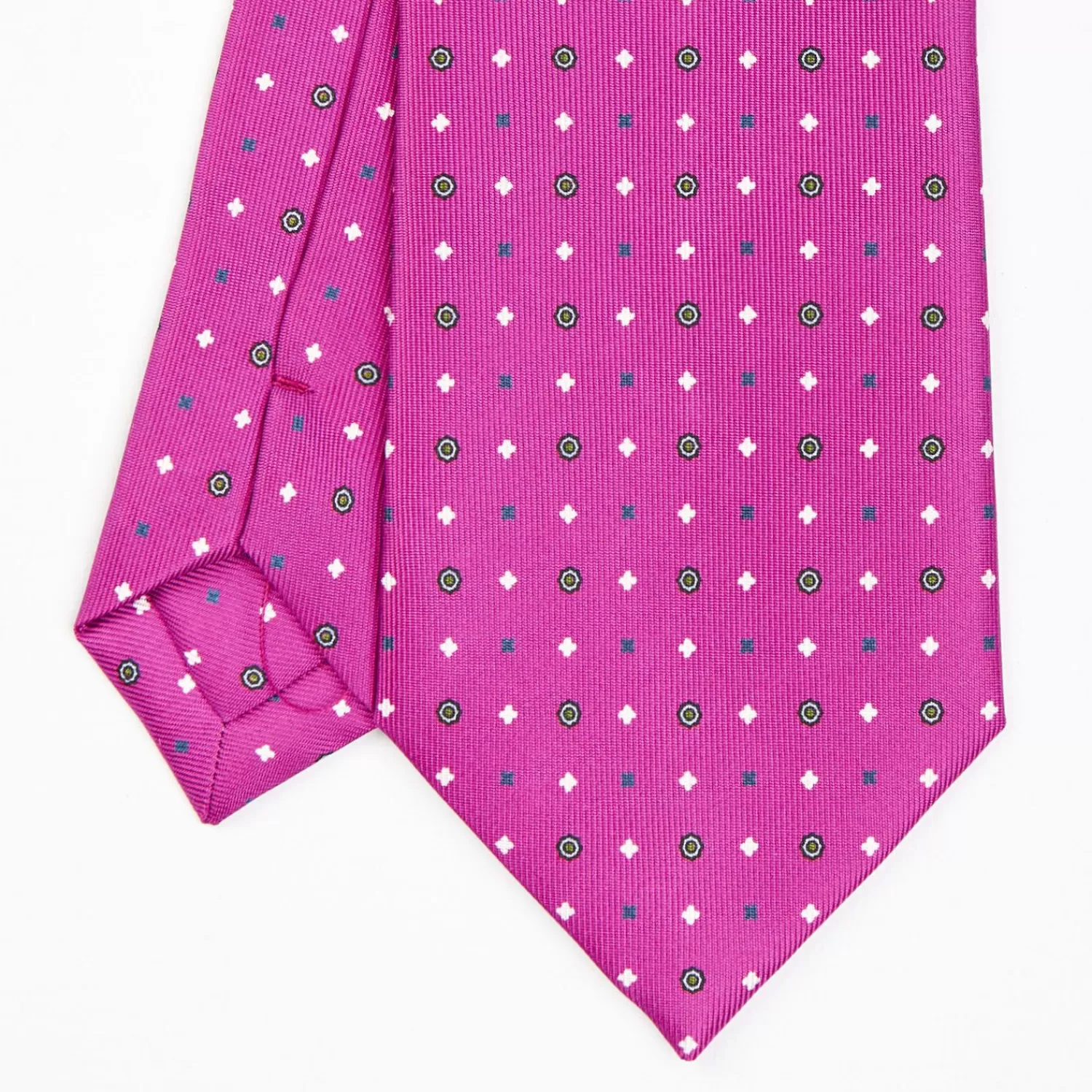 Fucsia Sartorial Classic Silk Tie - Small Flower Designs>E.Marinella New