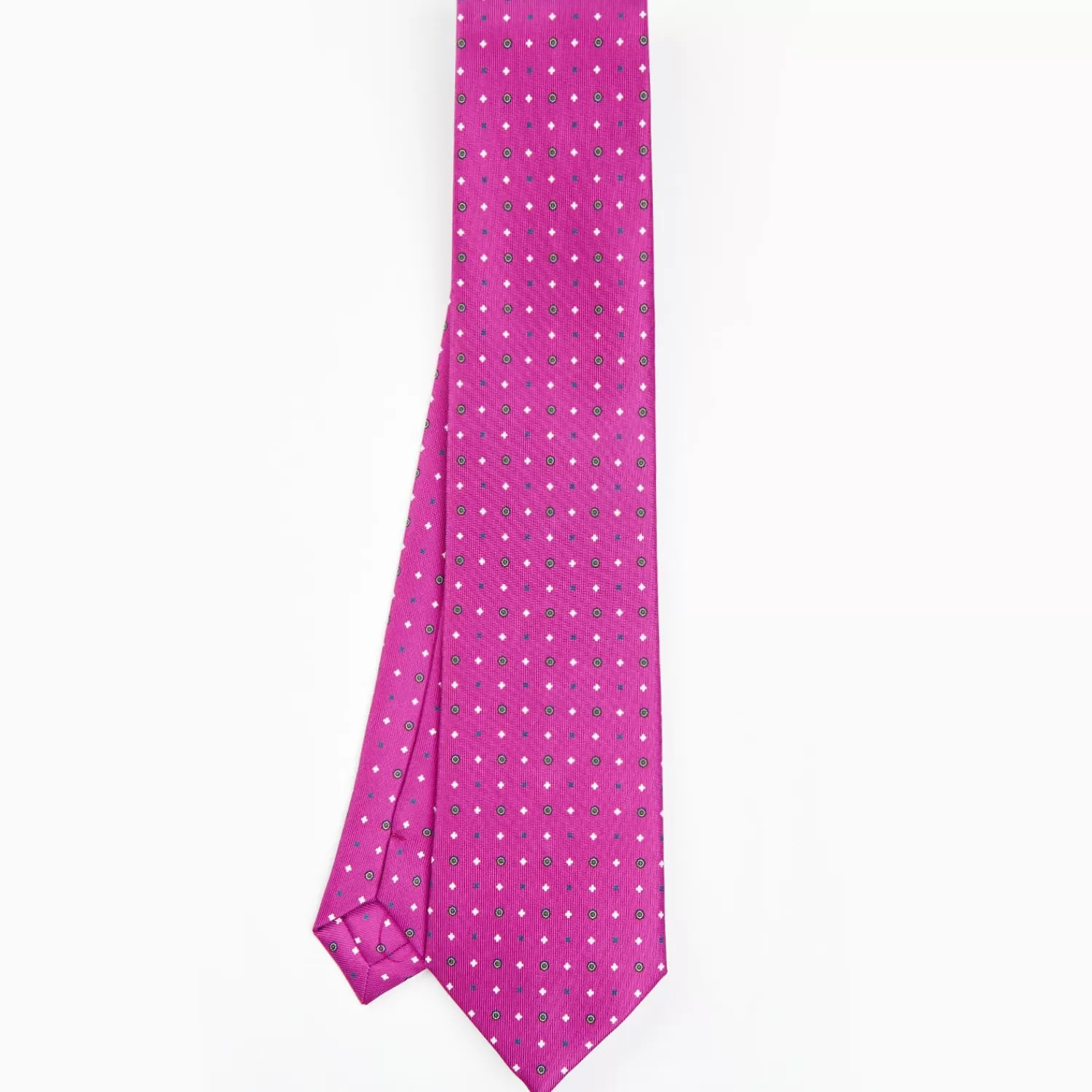 Fucsia Sartorial Classic Silk Tie - Small Flower Designs>E.Marinella New