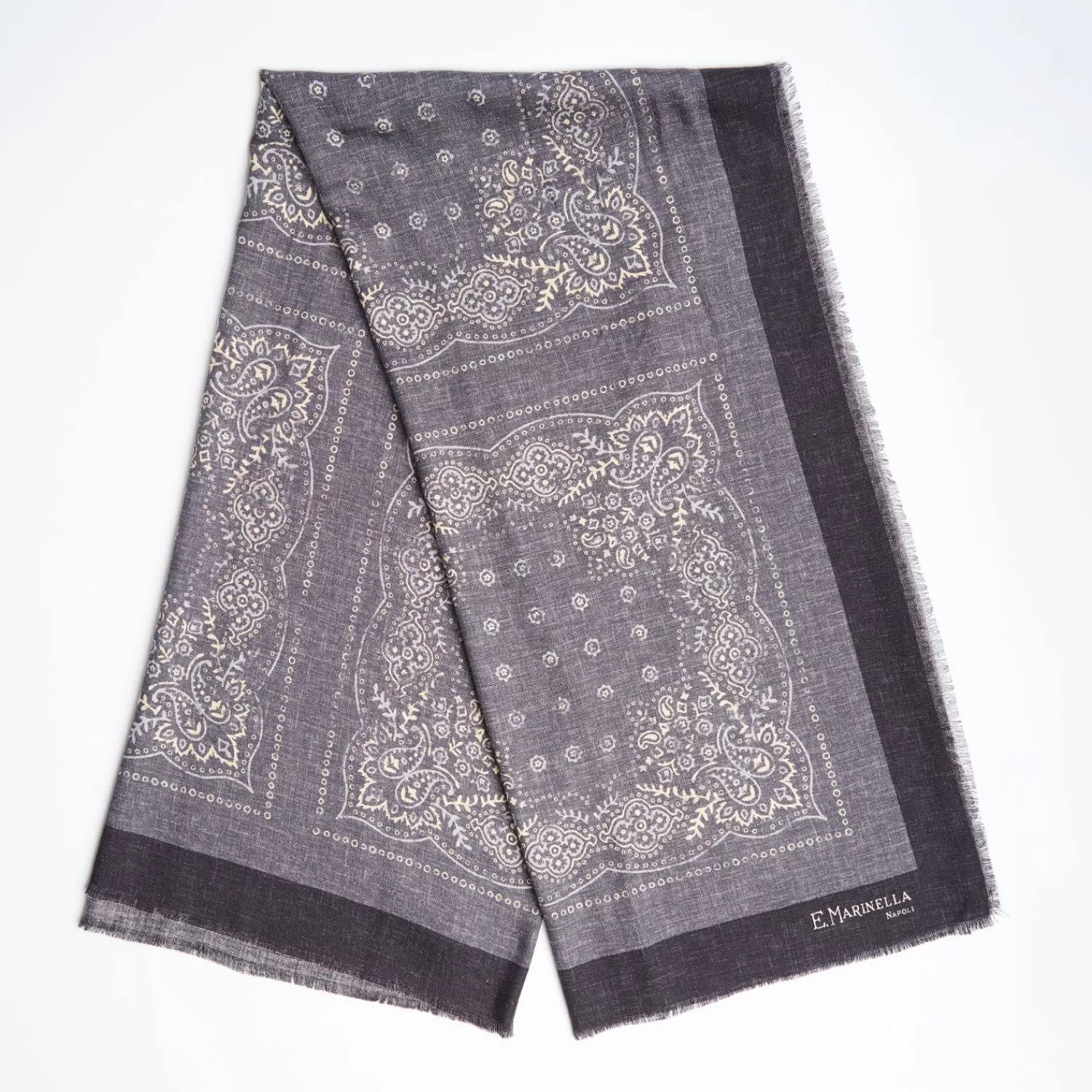 Gray Wool And Silk Stole 135>E.Marinella Discount
