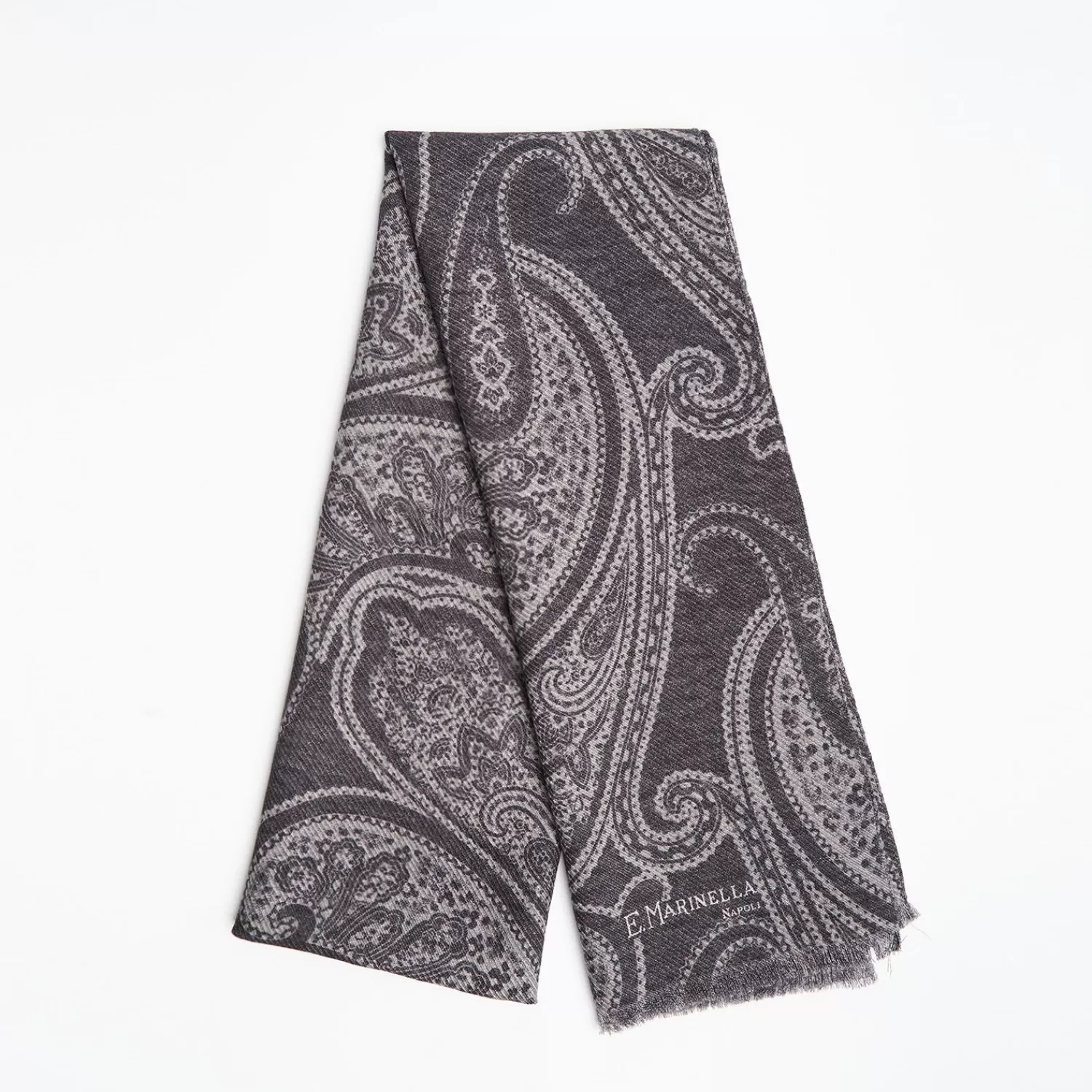 Gray Wool Stole - Paisley Pattern>E.Marinella Cheap