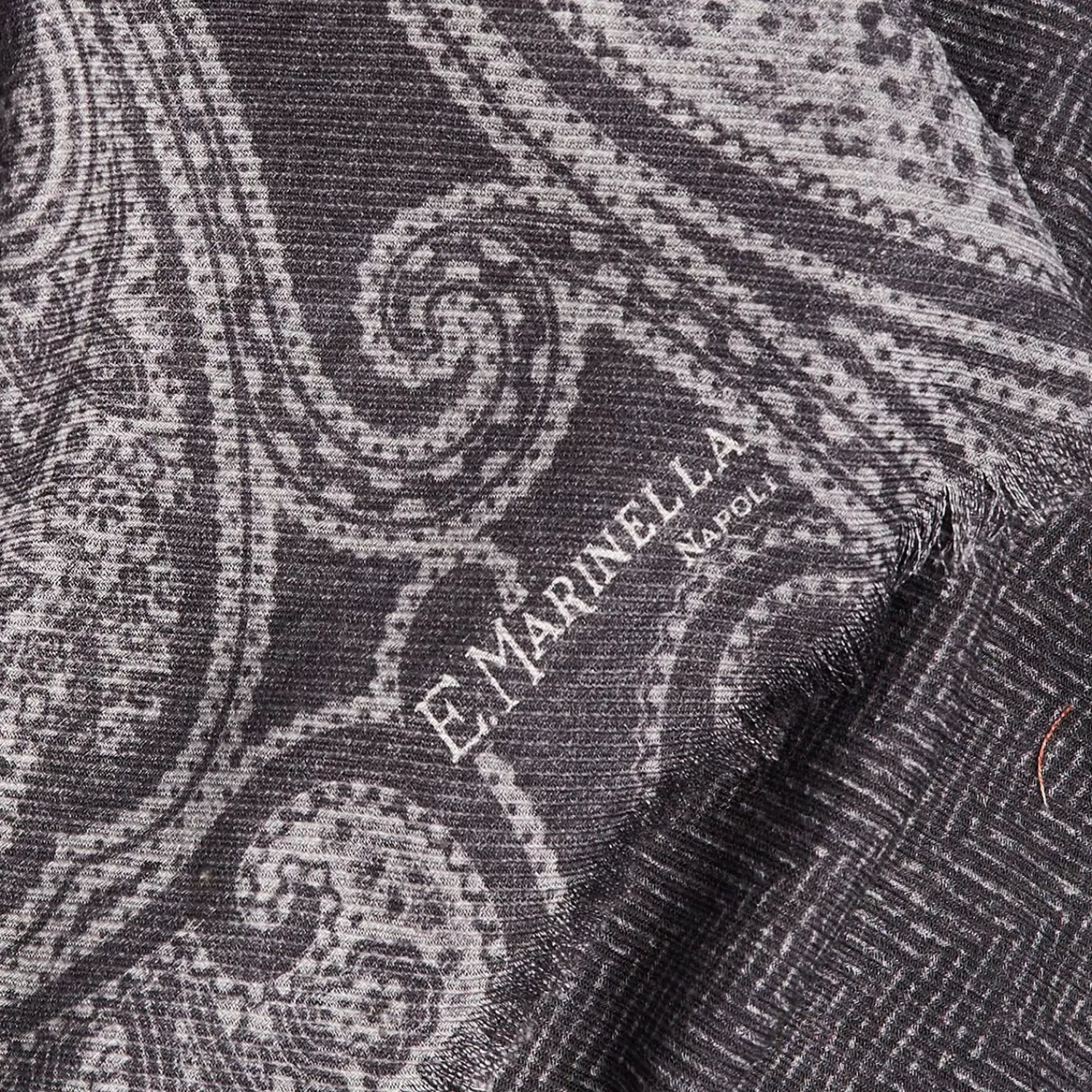 Gray Wool Stole - Paisley Pattern>E.Marinella Cheap