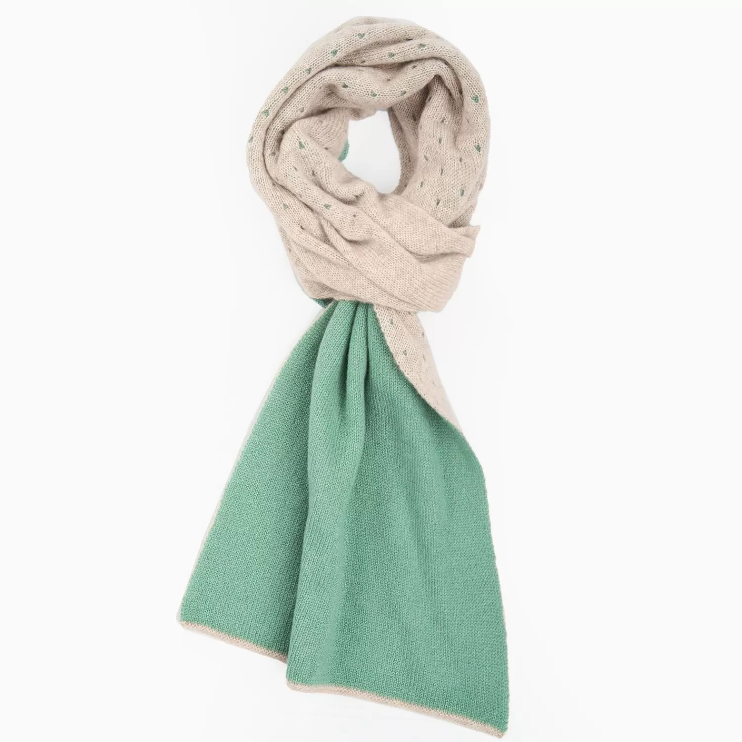 Green And Beige Dots Cashmere Neck Warmer>E.Marinella Fashion