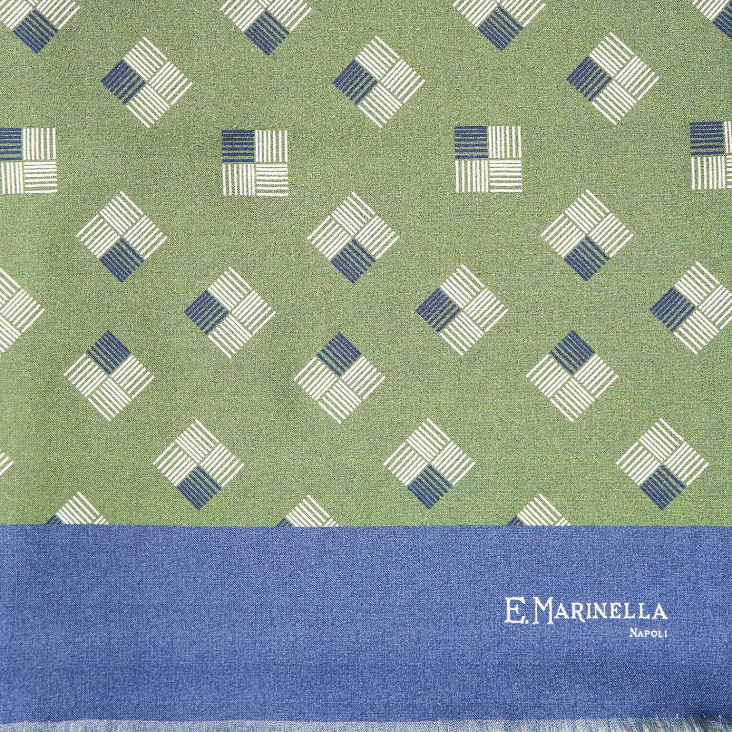 Green And Blue Double Silk Scarf>E.Marinella Fashion