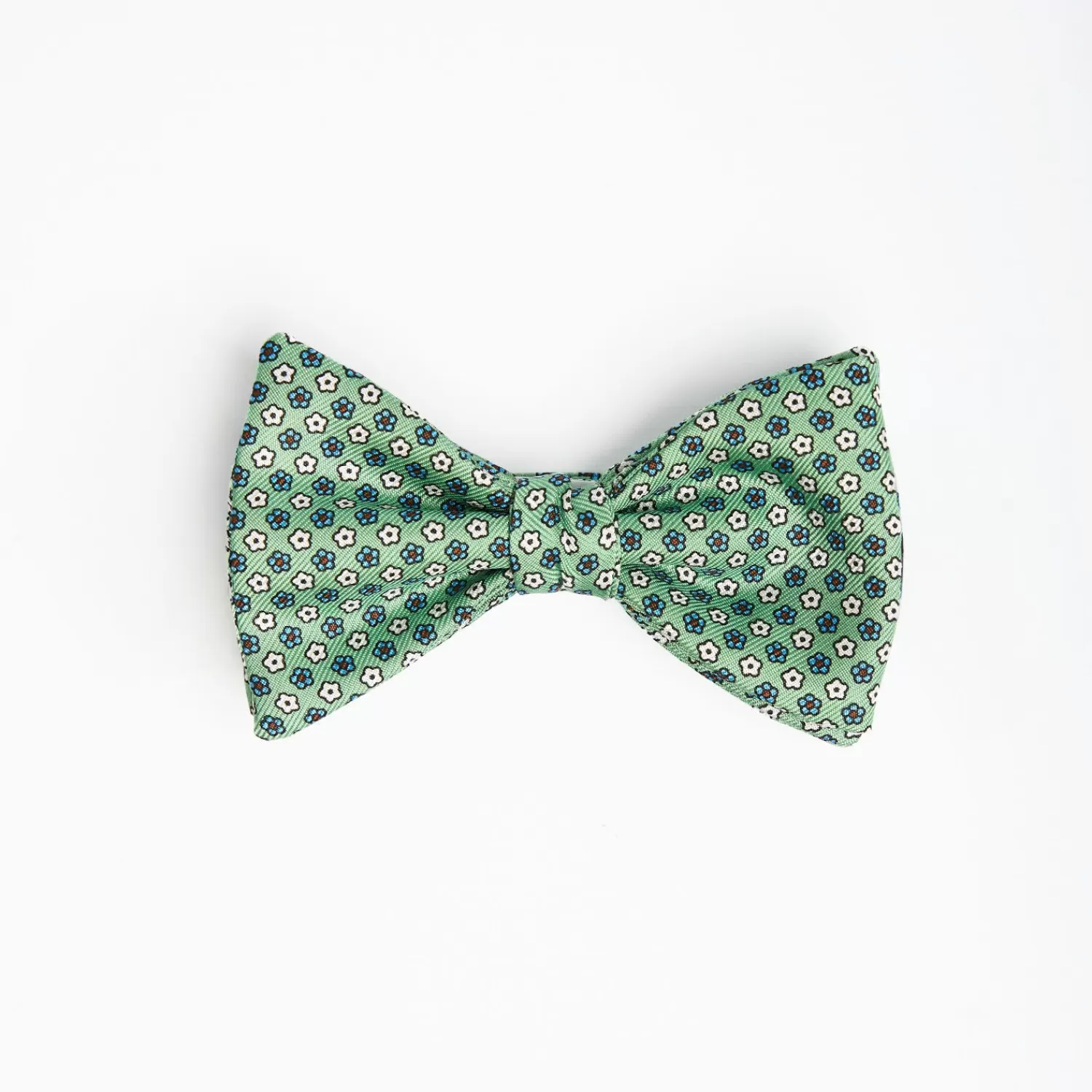 Green Pre-Knotted Silk Bowtie - Small Flower Pattern>E.Marinella New