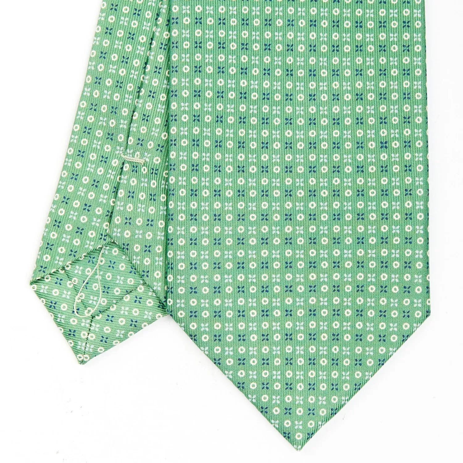 Green Sartorial Classic Silk Tie - Small Flower Designs>E.Marinella Discount