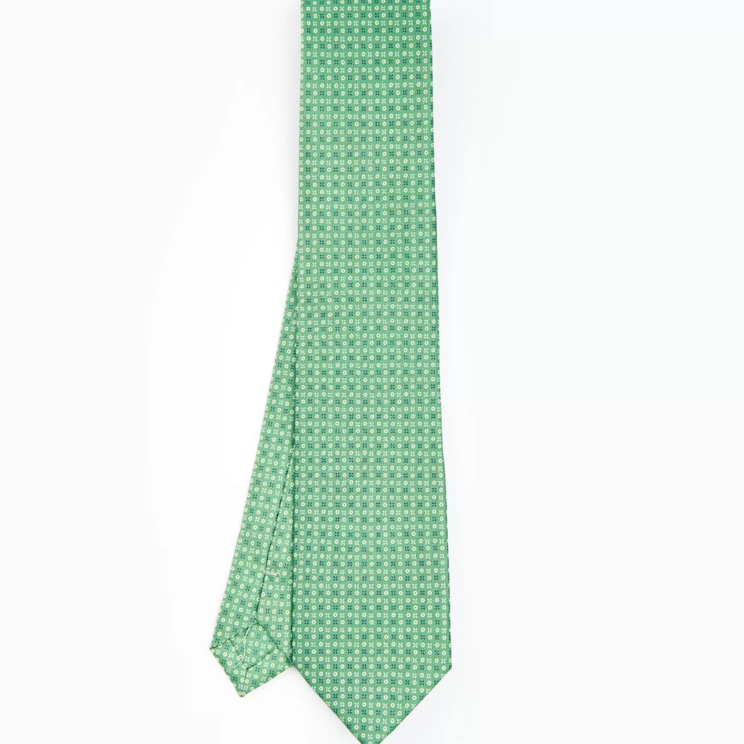 Green Sartorial Classic Silk Tie - Small Flower Designs>E.Marinella Discount
